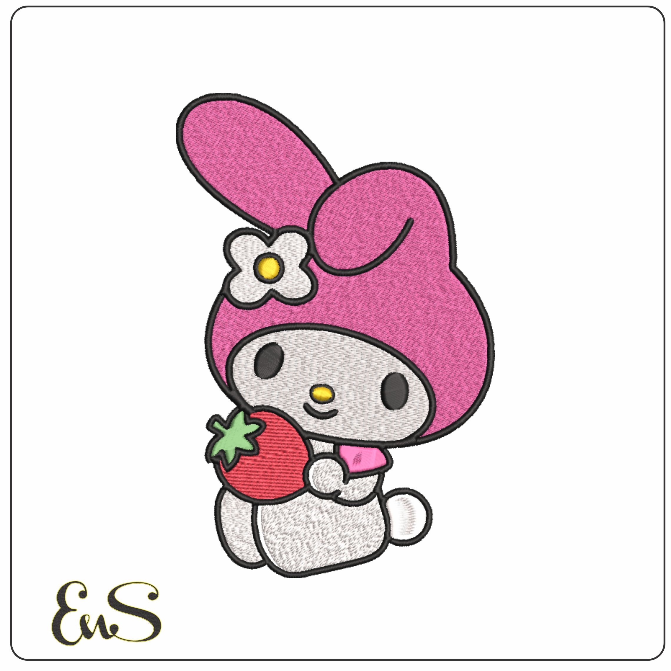 Nike Swoosh My Melody Sitting - Nike embroidery design file - instant download