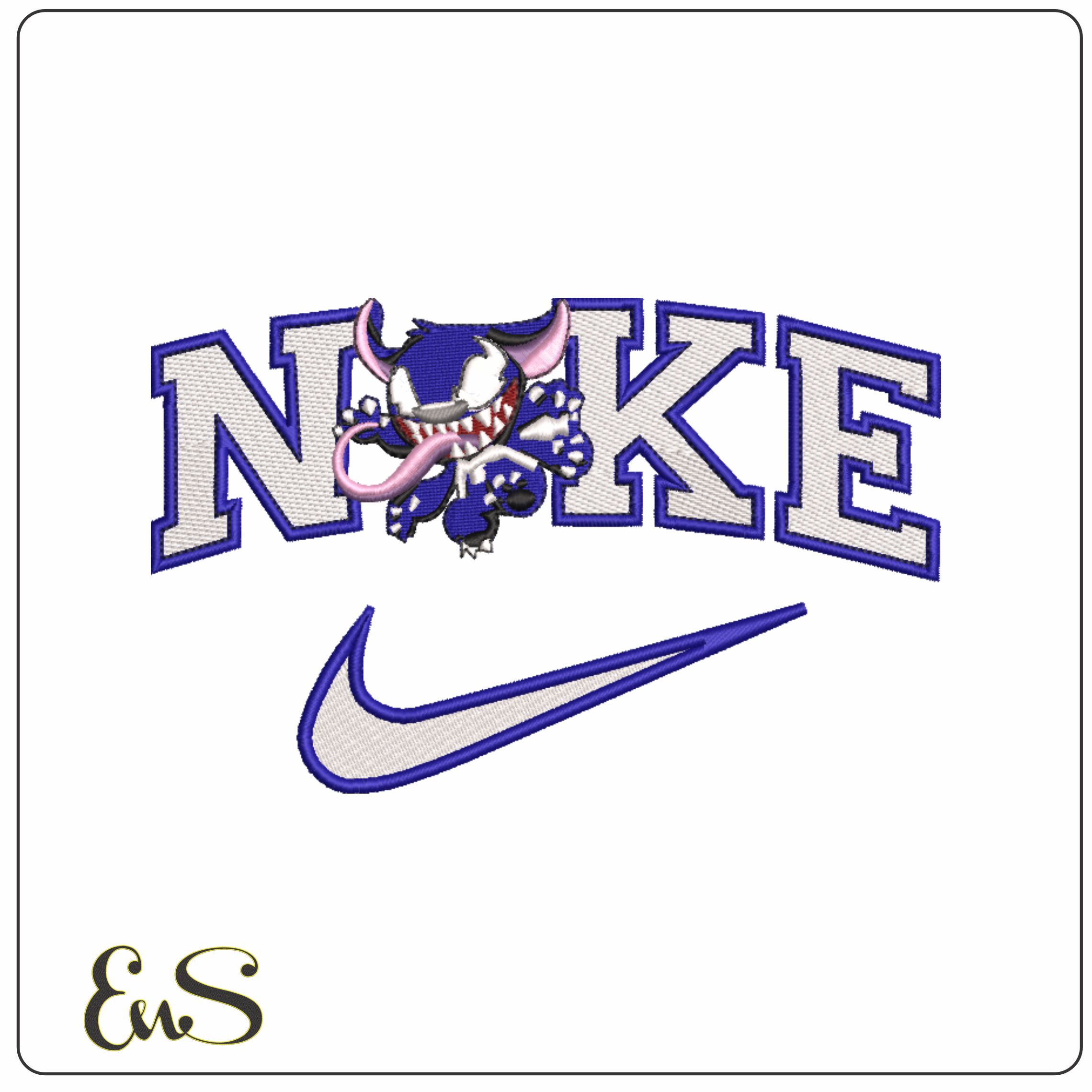Nike Swoosh Psyhco Stitch - Nike embroidery design file - instant download in a frame