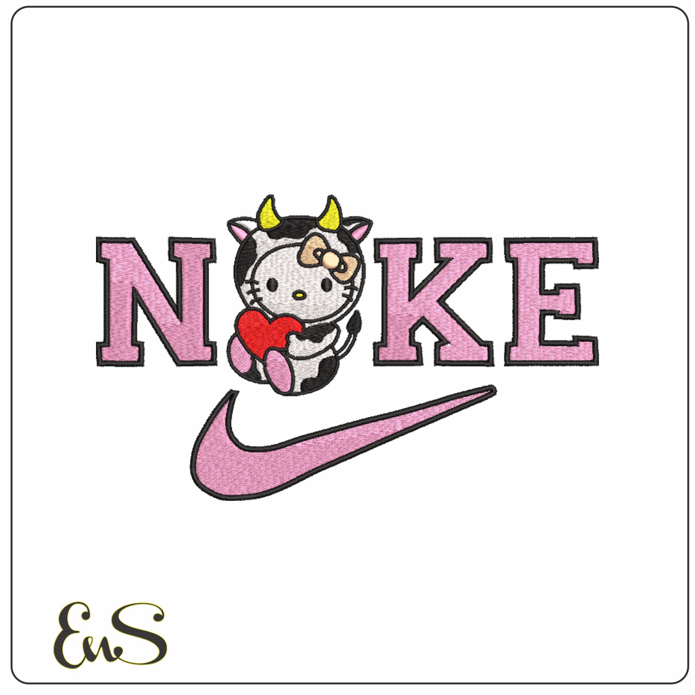 Nike Swoosh My Melody Cow Costume - Nike embroidery design file - instant download