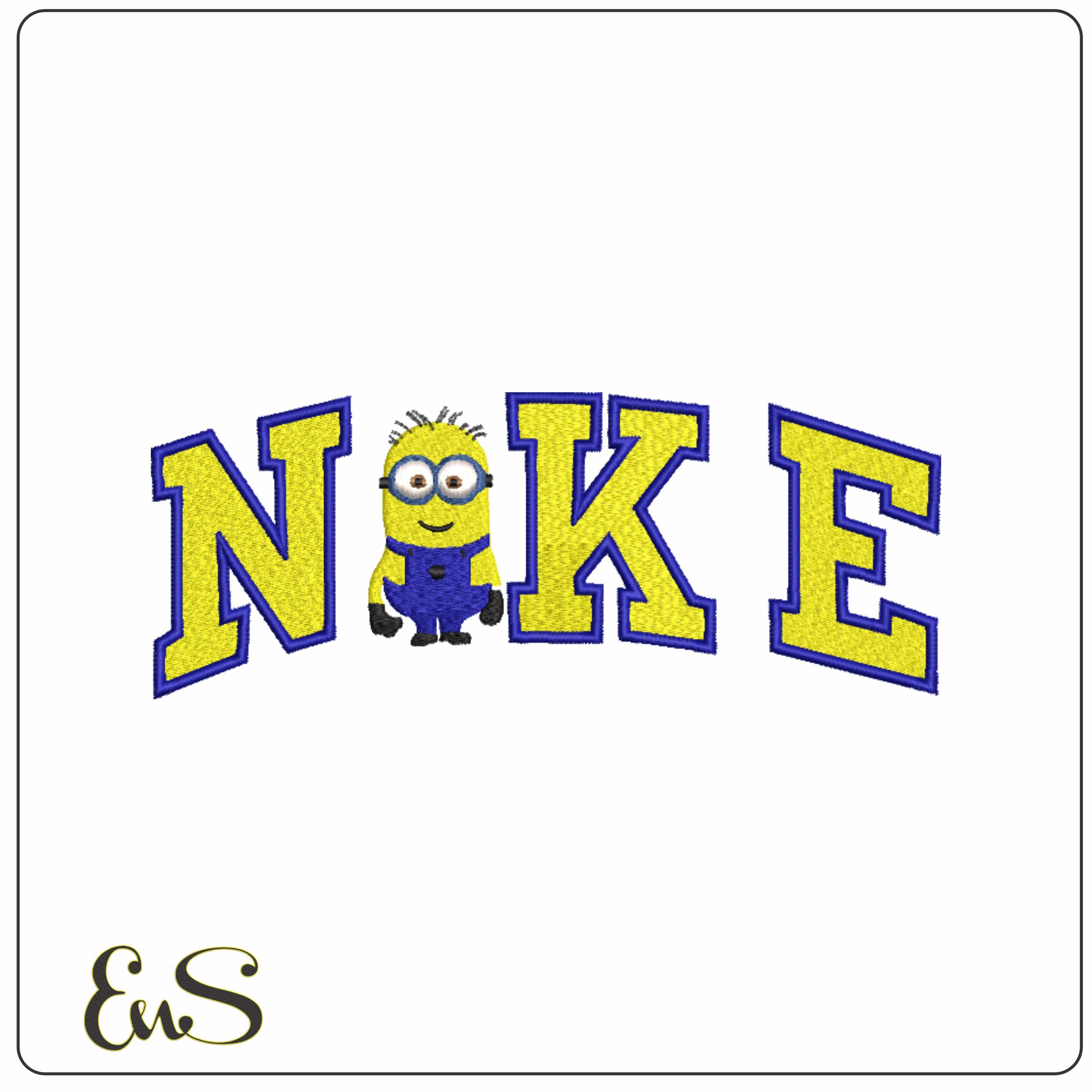 Nike Swoosh Minions - Nike Despicable Me design file - instant download in a frame