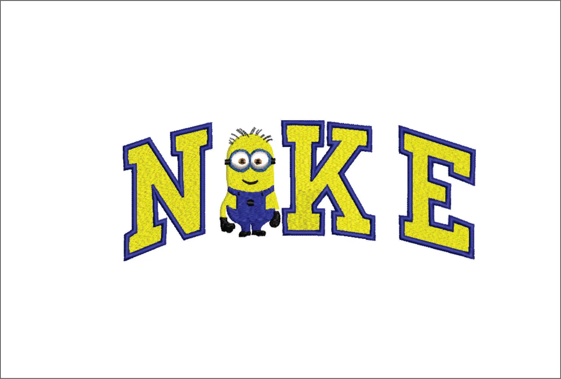 Nike Swoosh Minions - Nike Despicable Me design file - instant download in a frame