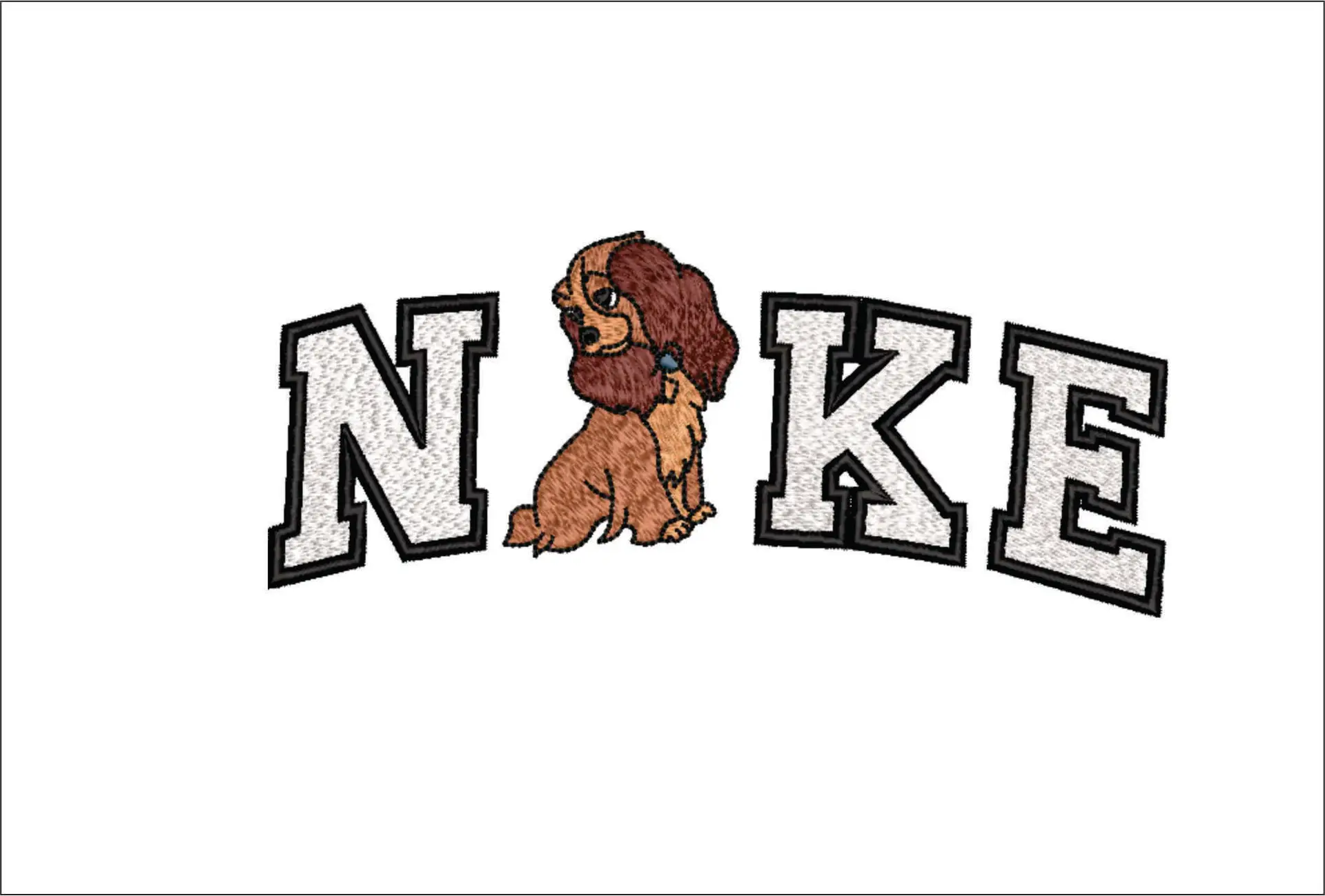 Nike Swoosh Lady and the Tramp - Disney embroidery design file - instant download