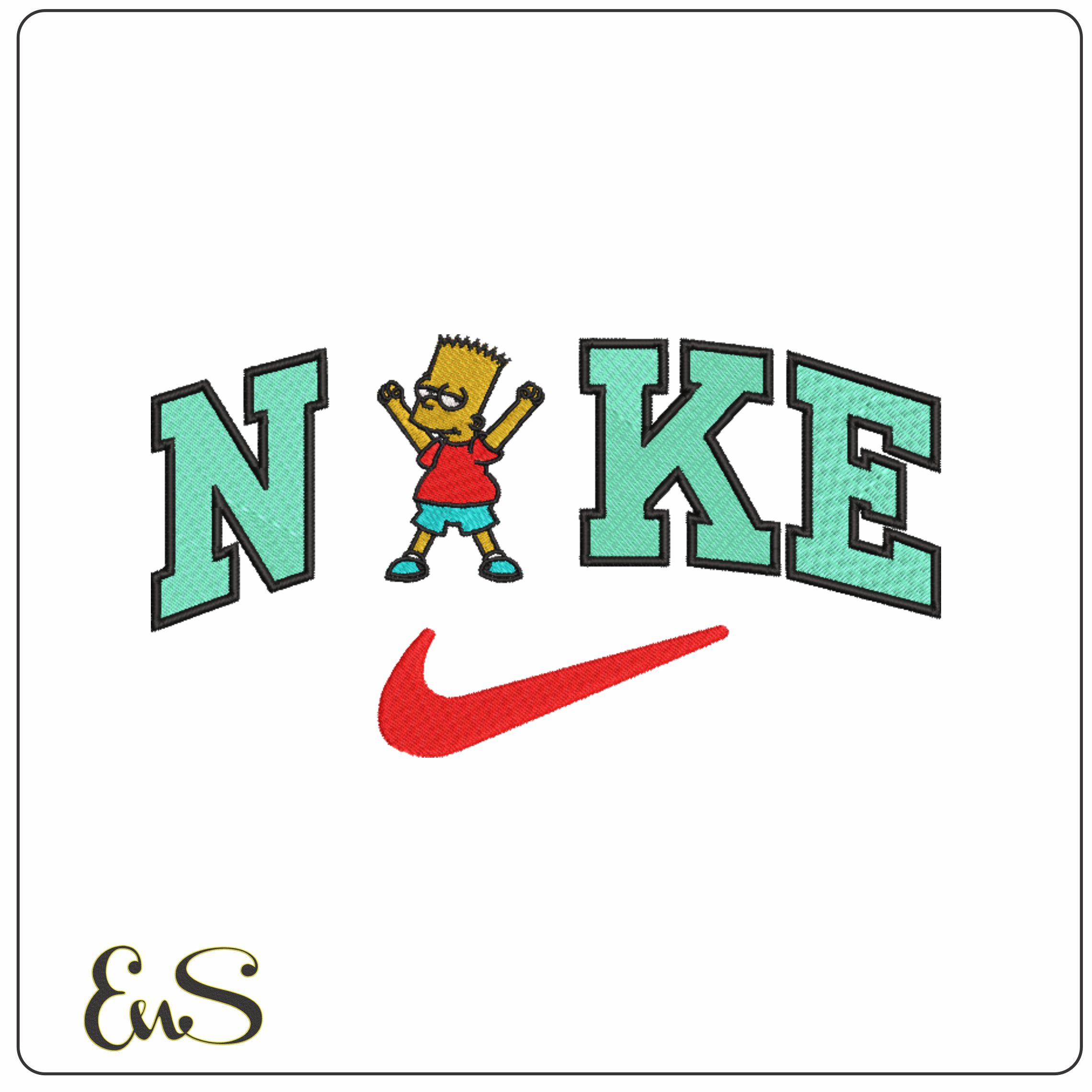Nike Swoosh Bart Simpson Cheering - Nike Simpsons design file - instant download