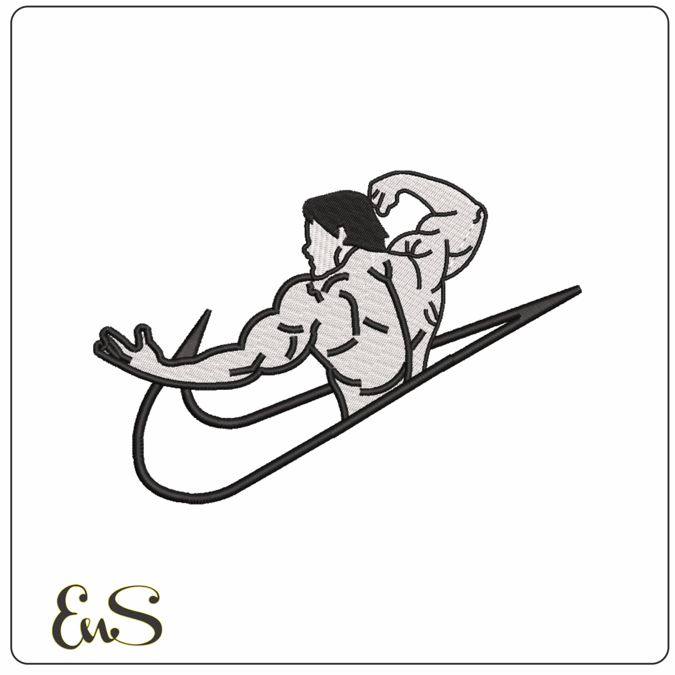 Nike Swoosh Body Builder Pose - Nike design file - instant download