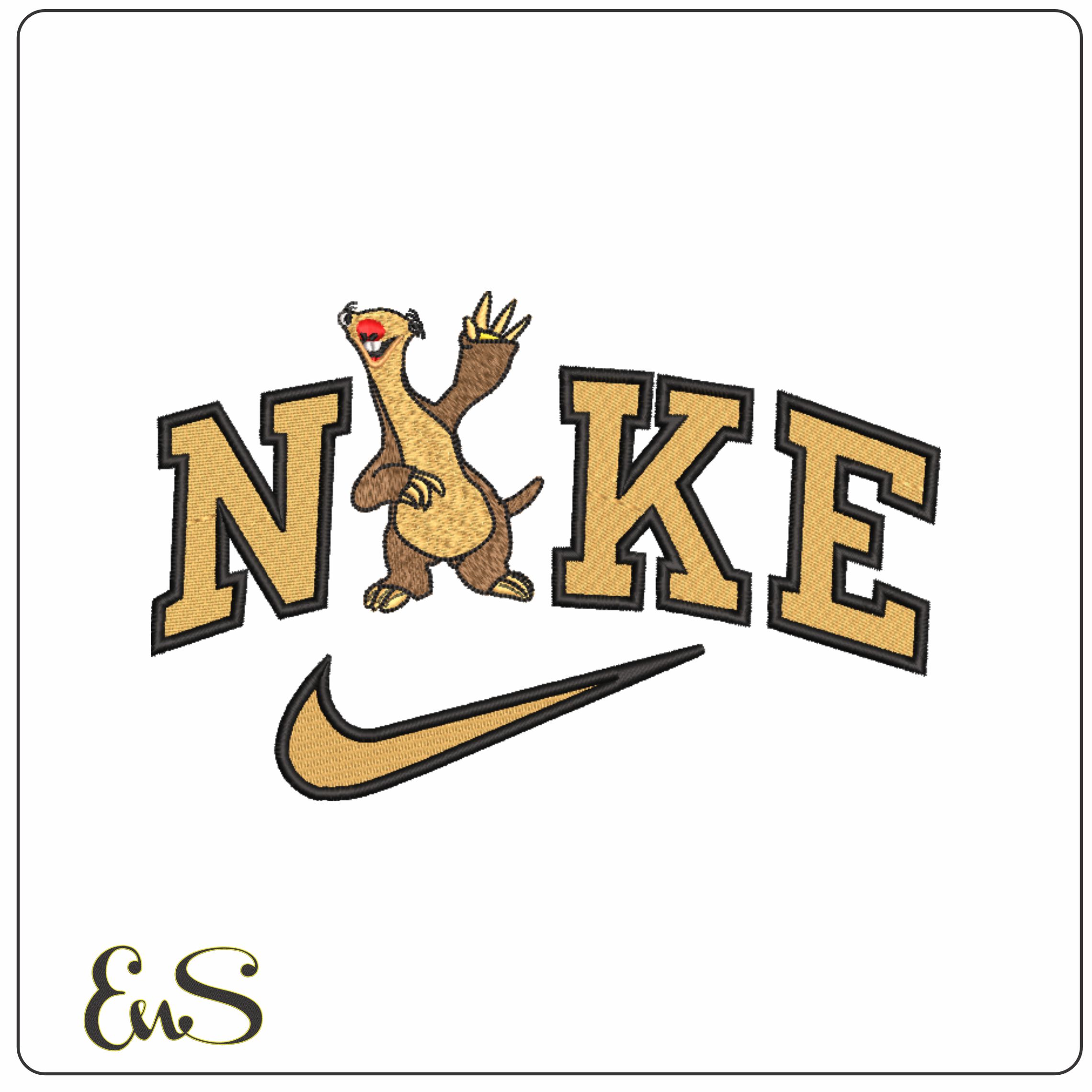 Nike Ice Age Sid Sloth machine embroidery design