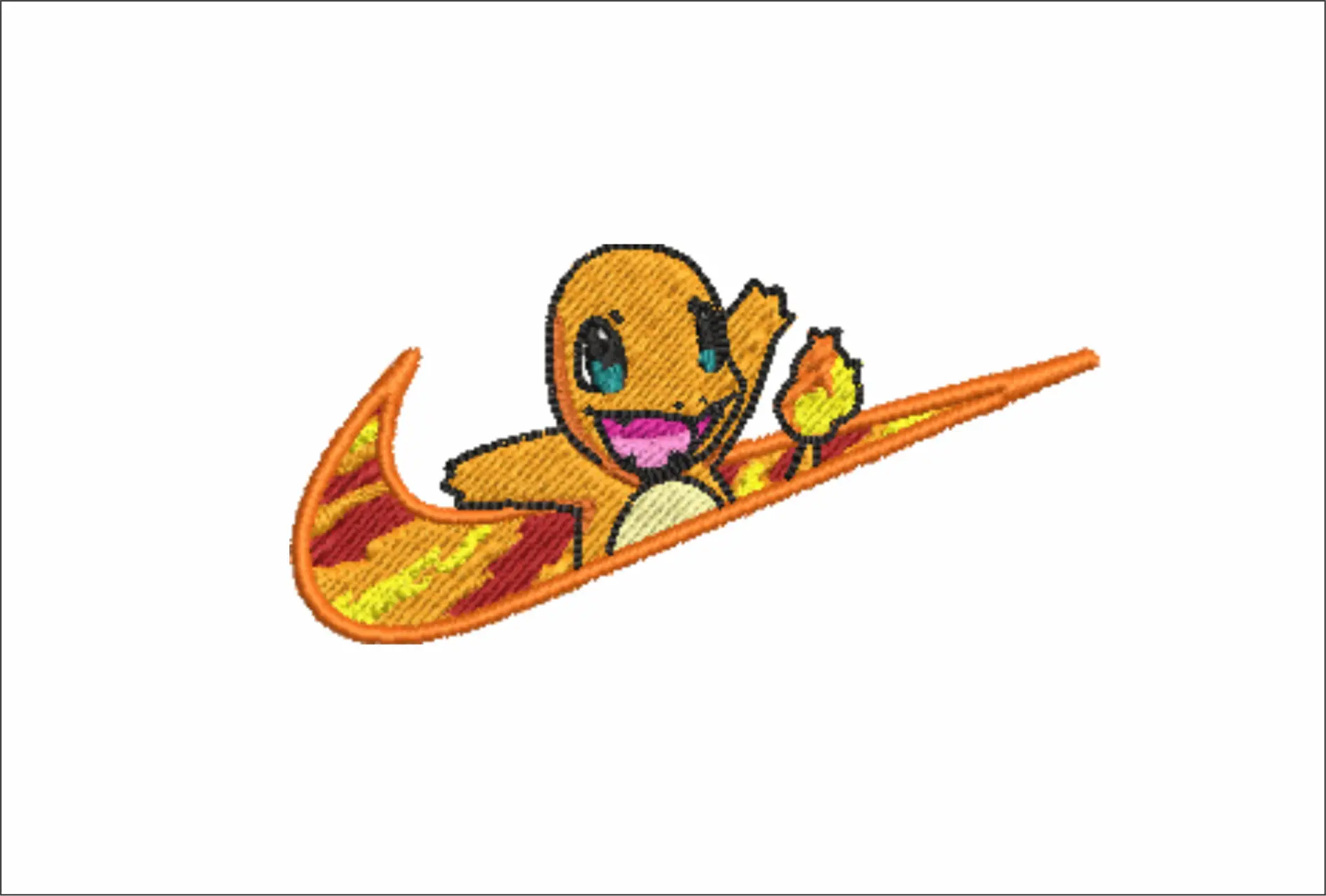 Nike Swoosh Chamander Pokémon - Nike design file - instant download