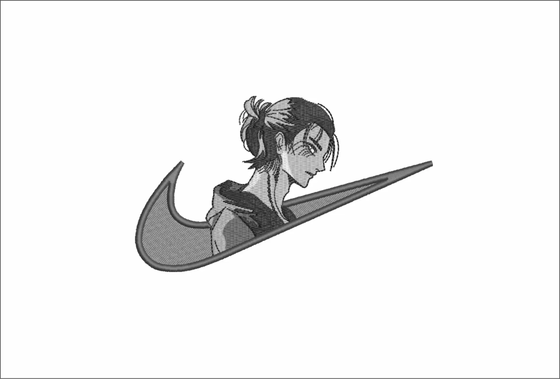 Nike Swoosh Eren Yeager Anime - Nike design file - instant download