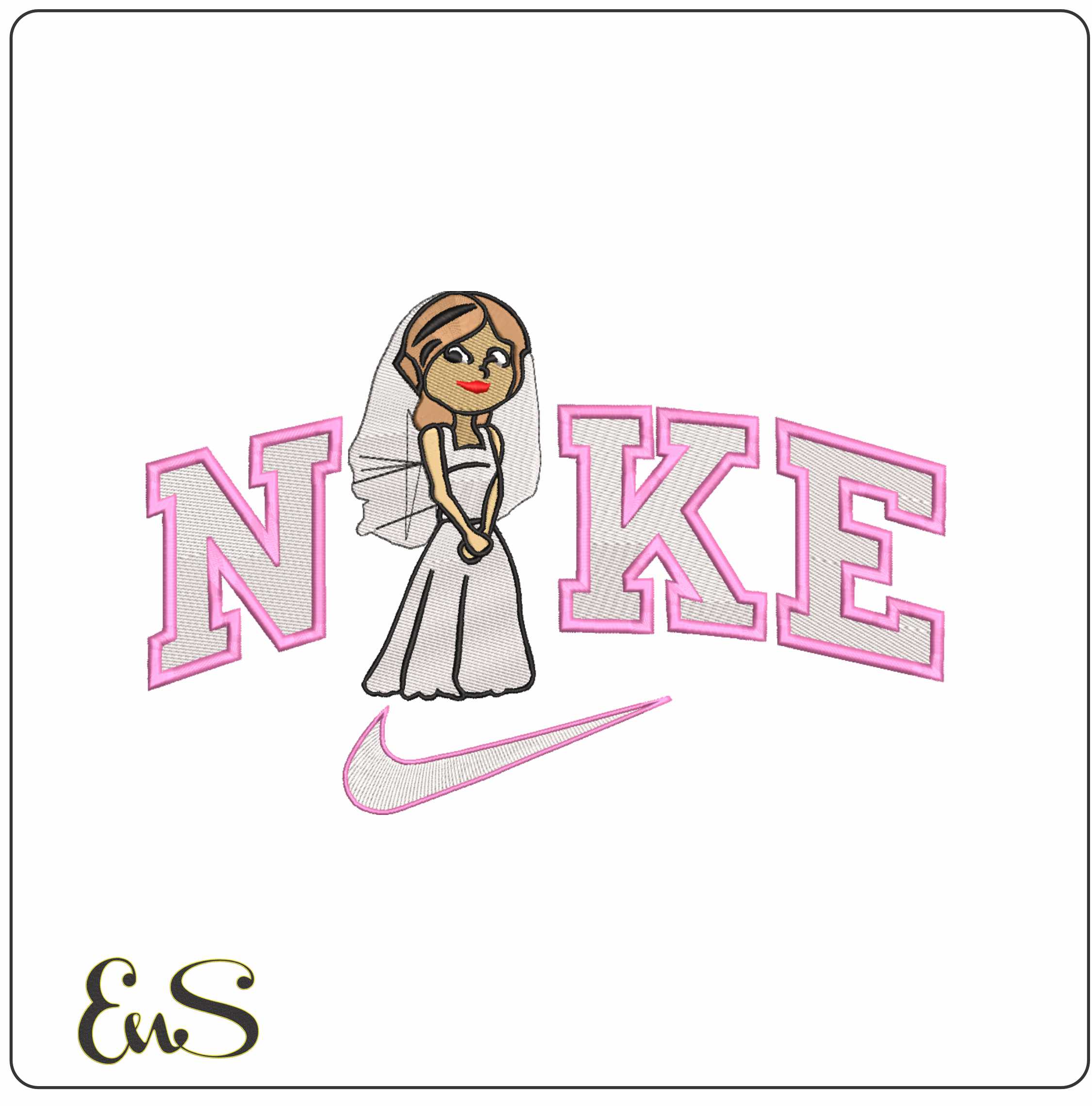 Nike Swoosh Up Grandma Ellie Wedding - Disney Cartoon embroidery design file - instant download