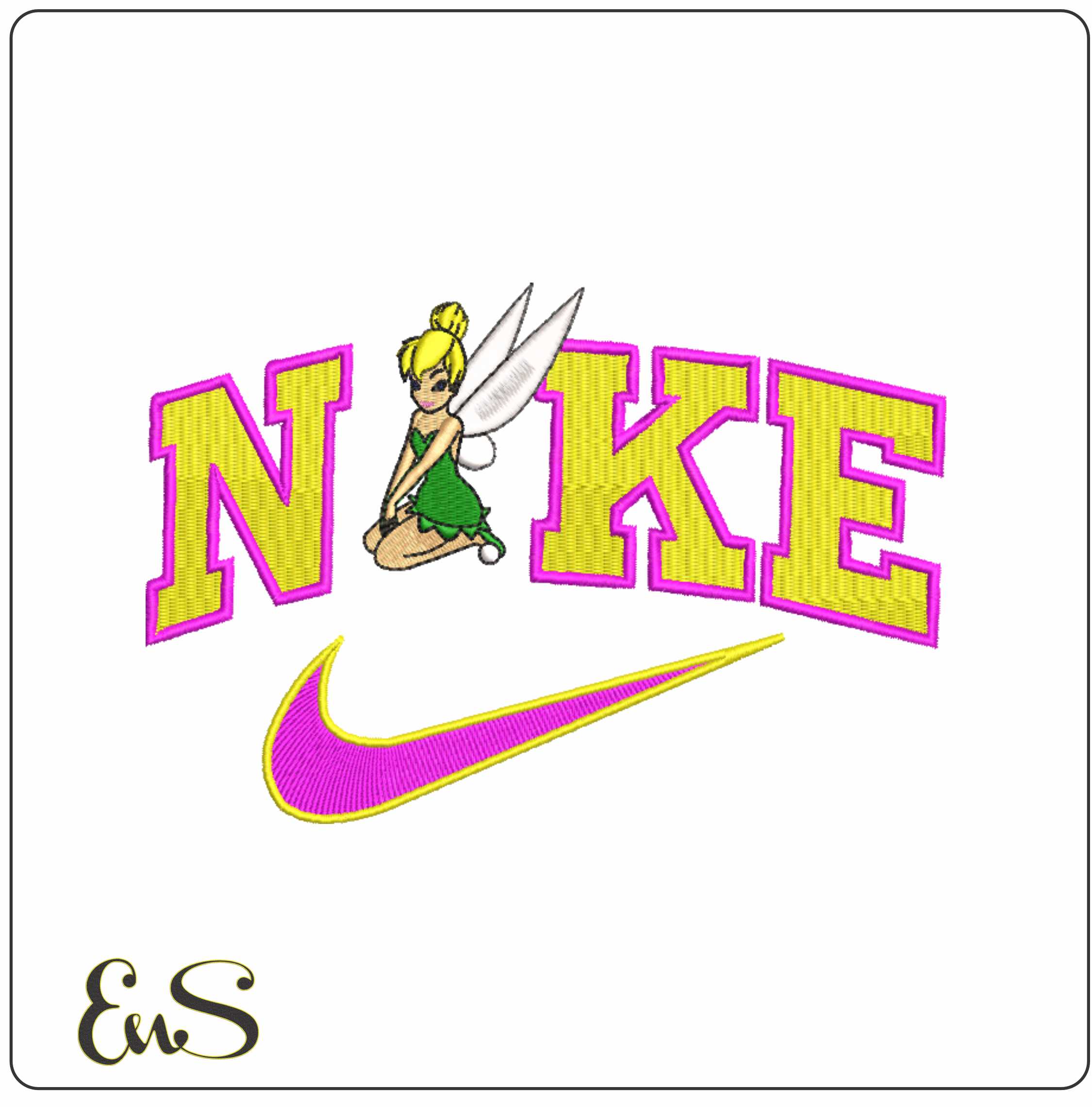 Nike Tinker Bell machine embroidery design