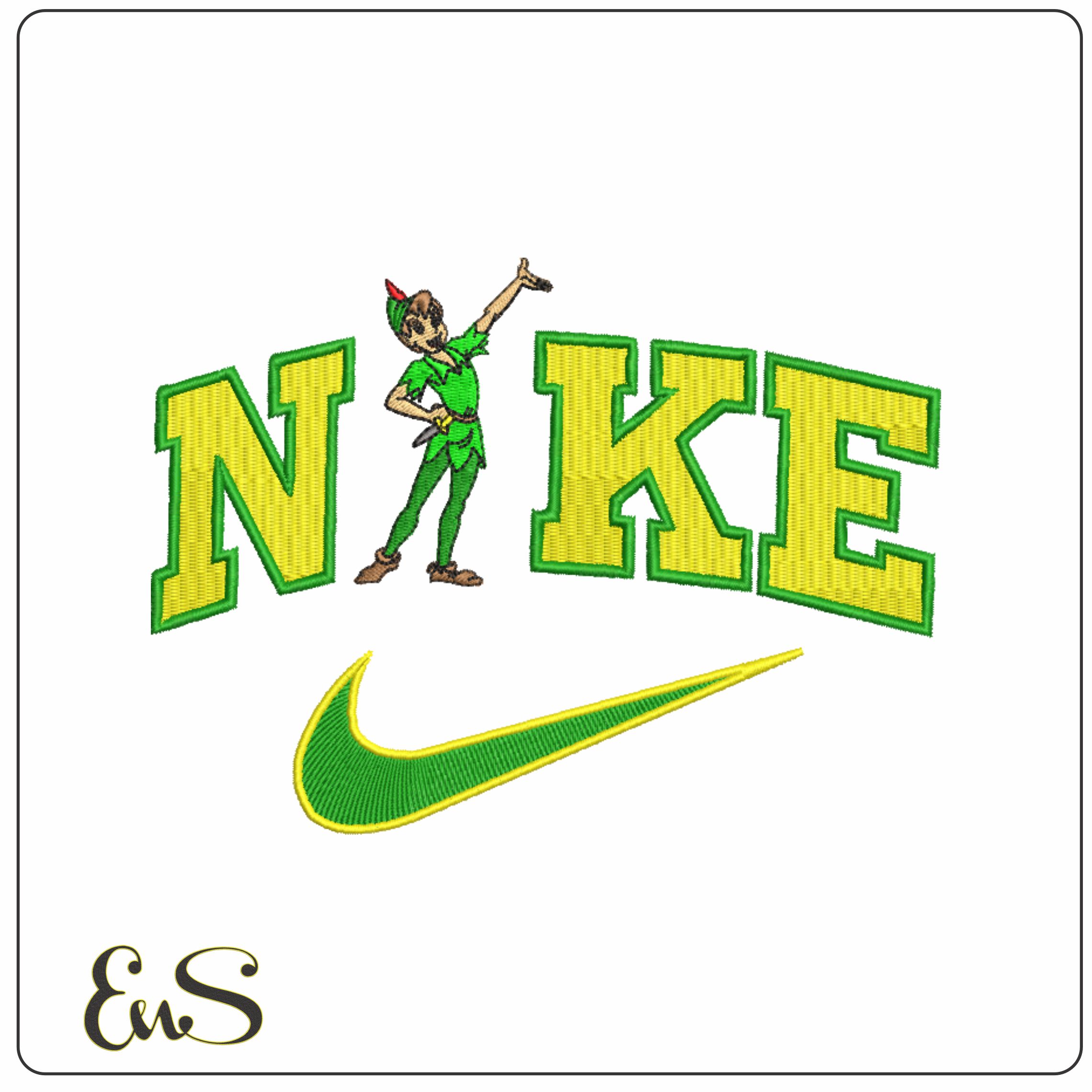 Nike Swoosh Peter Pan - Disney - Peter Pan Cartoon embroidery design file - instant download