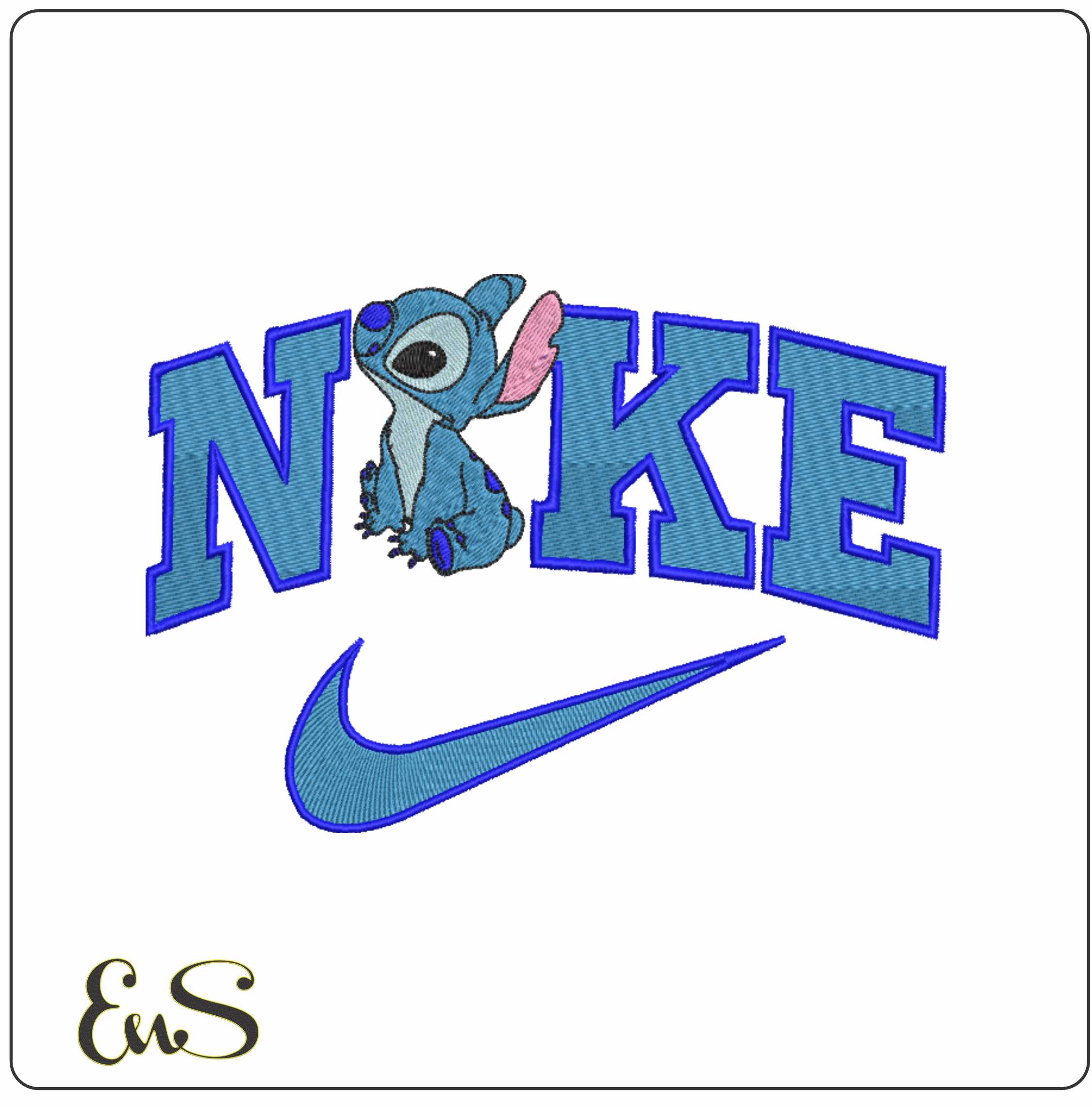 Nike Swoosh Stitch nose in air - Nike embroidery design file - instant download