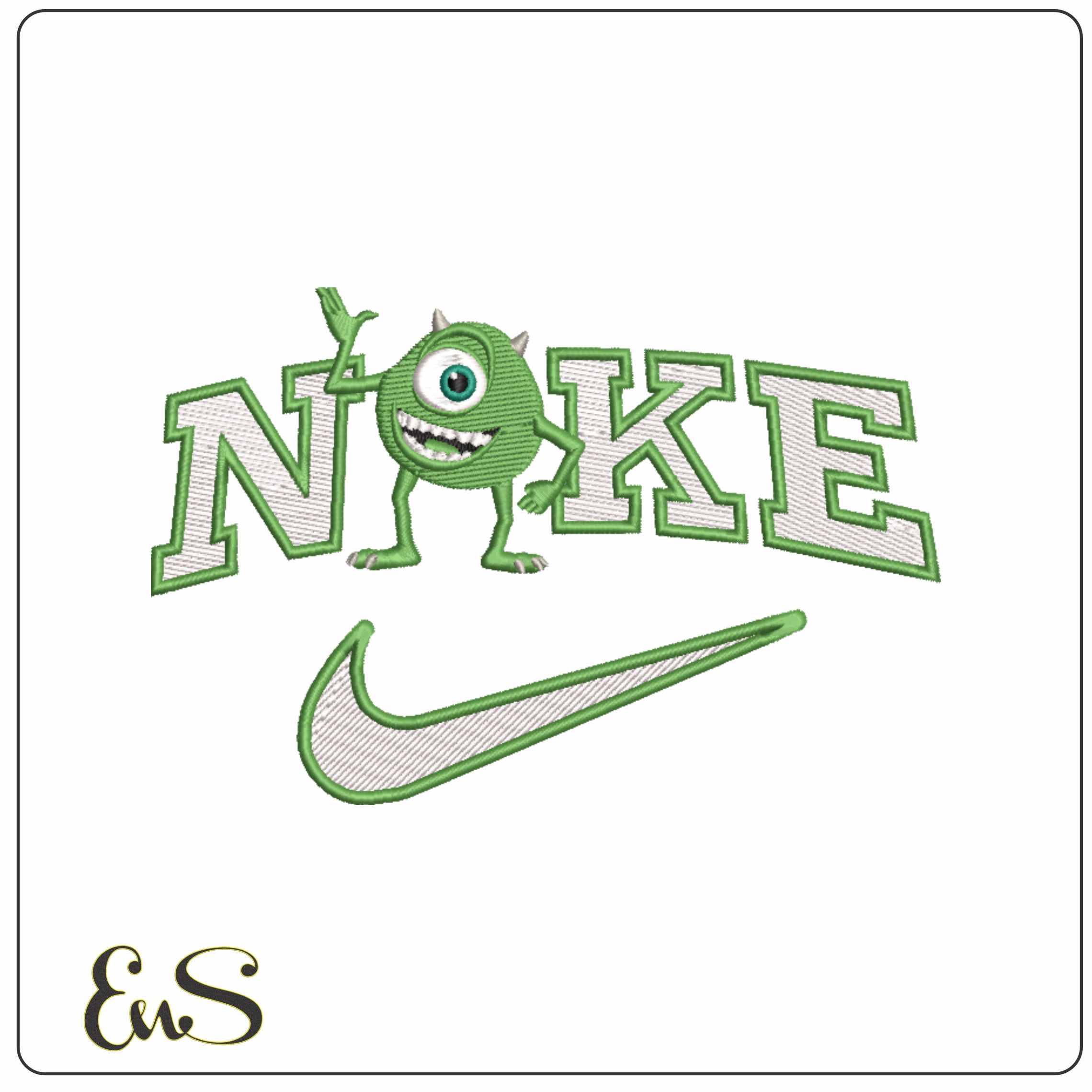 Nike Swoosh Mike Wazowski - Nike Monsters Inc design file - instant download in a frame