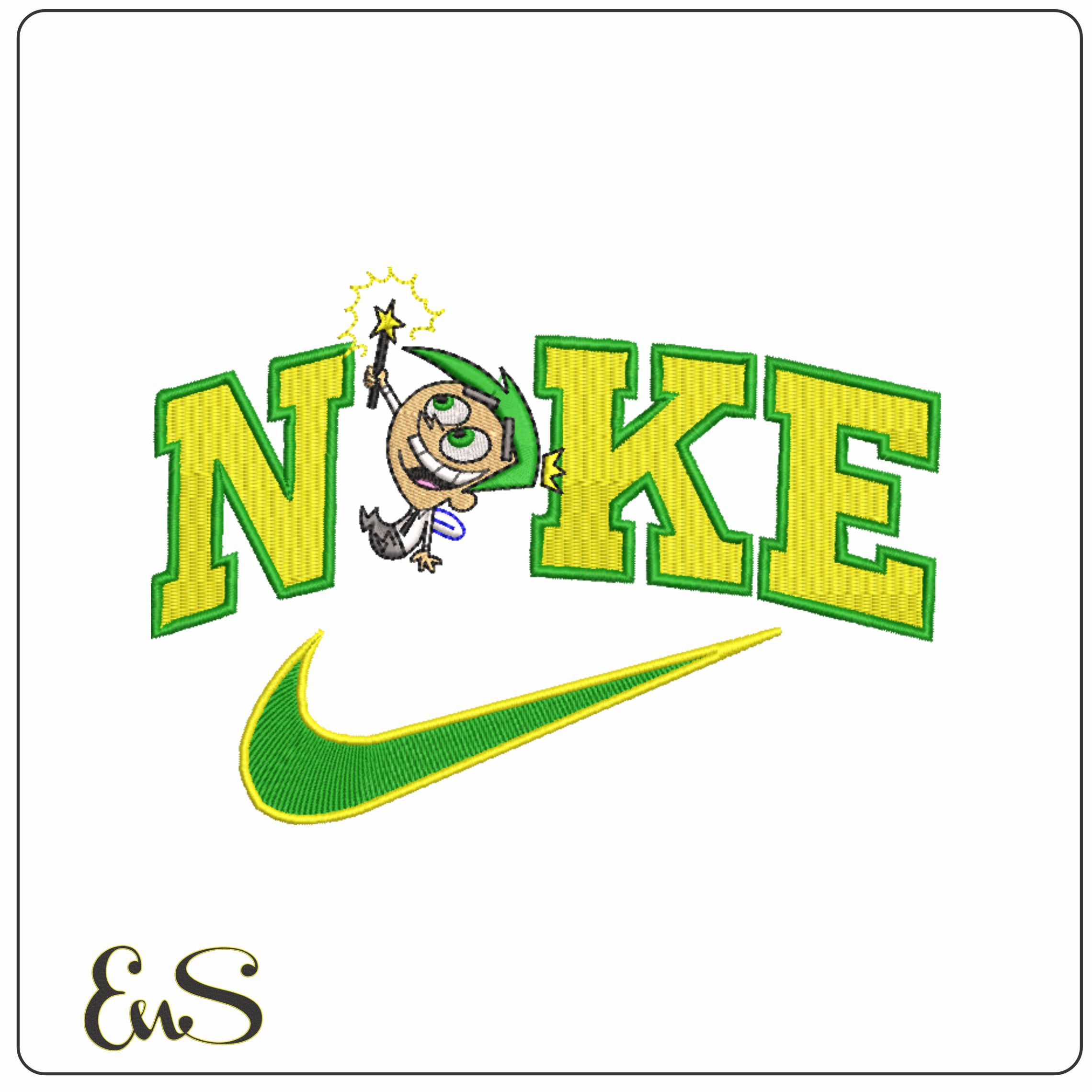 Nike Swoosh The Fairly odd Parents - Cosmo Cartoon embroidery design file - instant download