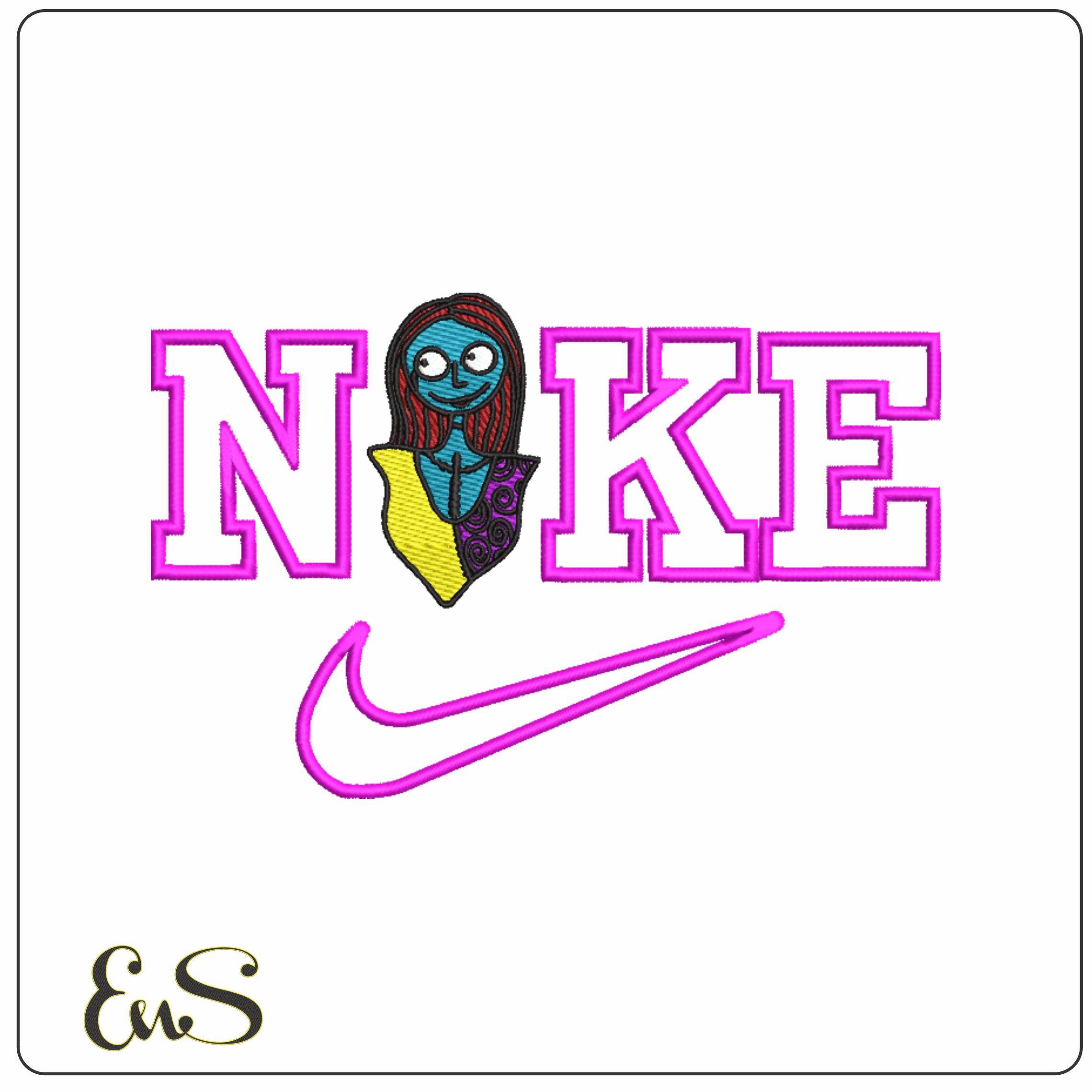 Nike Swoosh Emily - The Night Before Christmas Cartoon embroidery design file - instant download