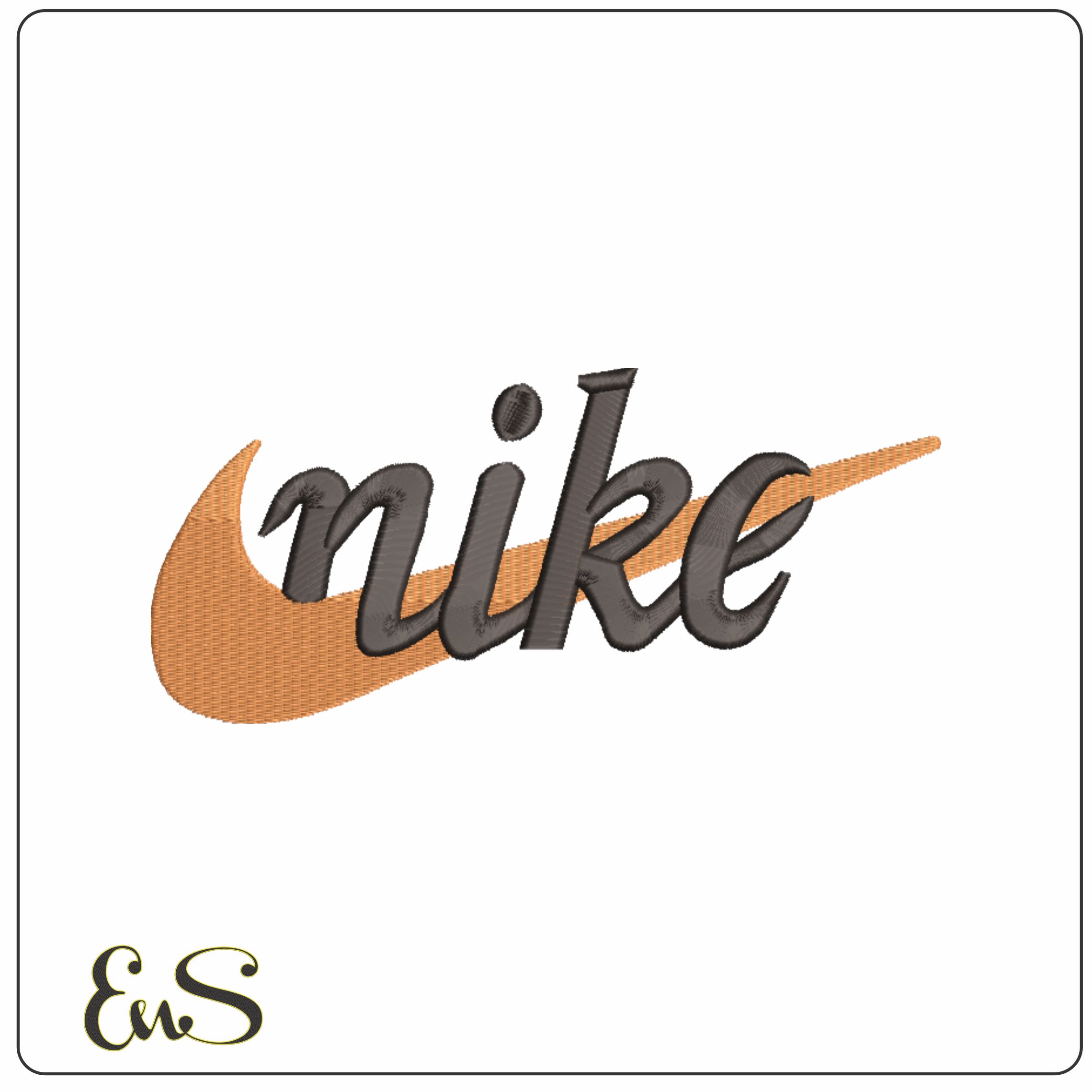 Nike Swoosh Old Style - Cartoon embroidery design file - instant download