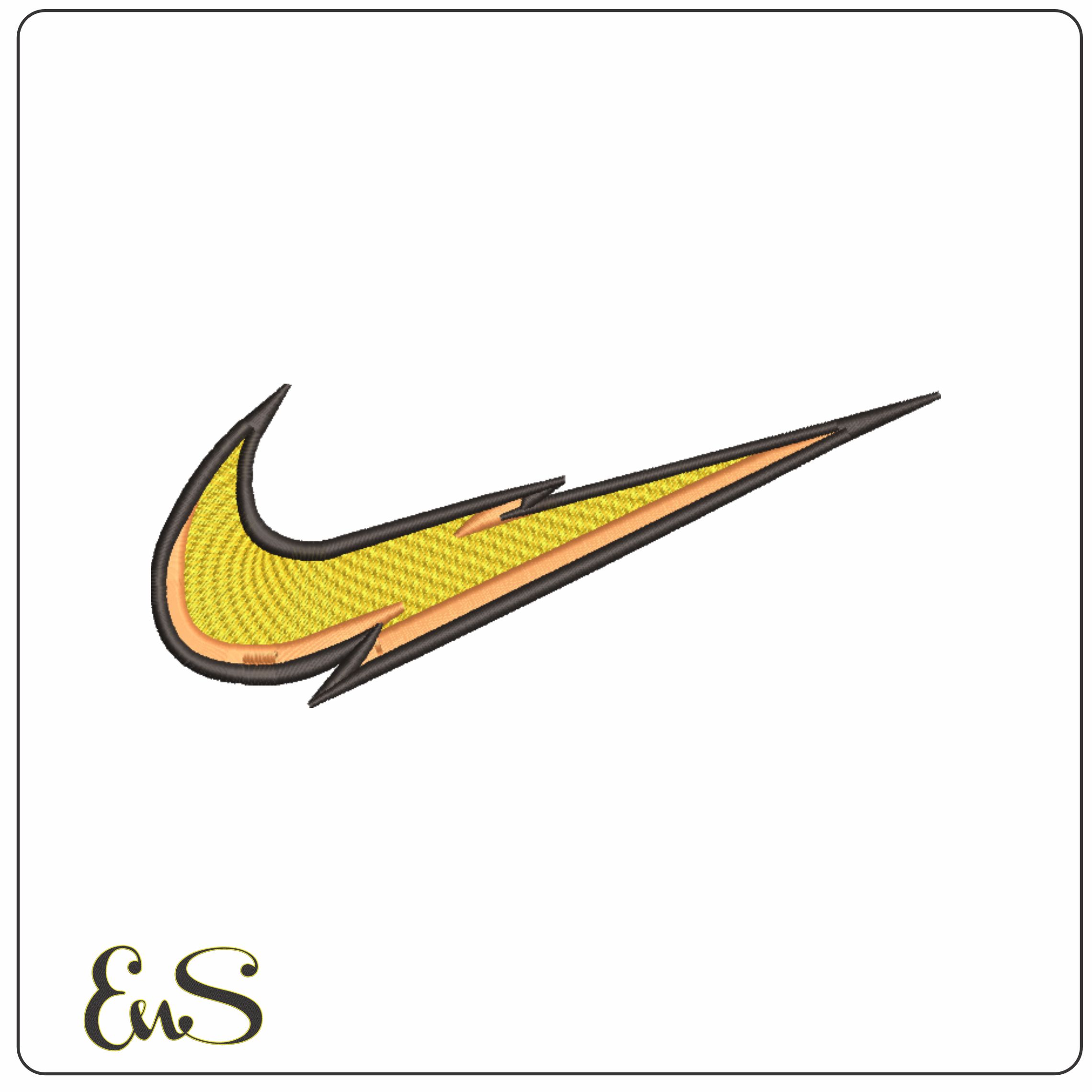 Nike Swoosh Lightning - Cartoon embroidery design file - instant download