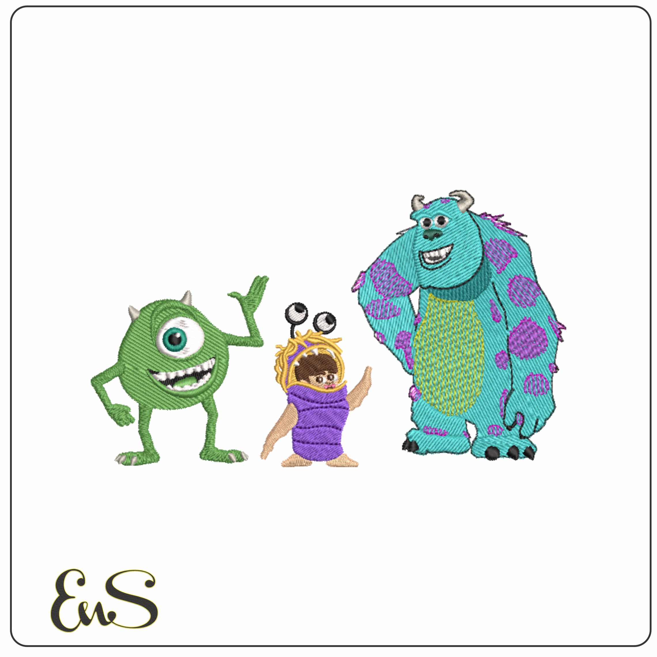 Monster Inc Trio machine embroidery design