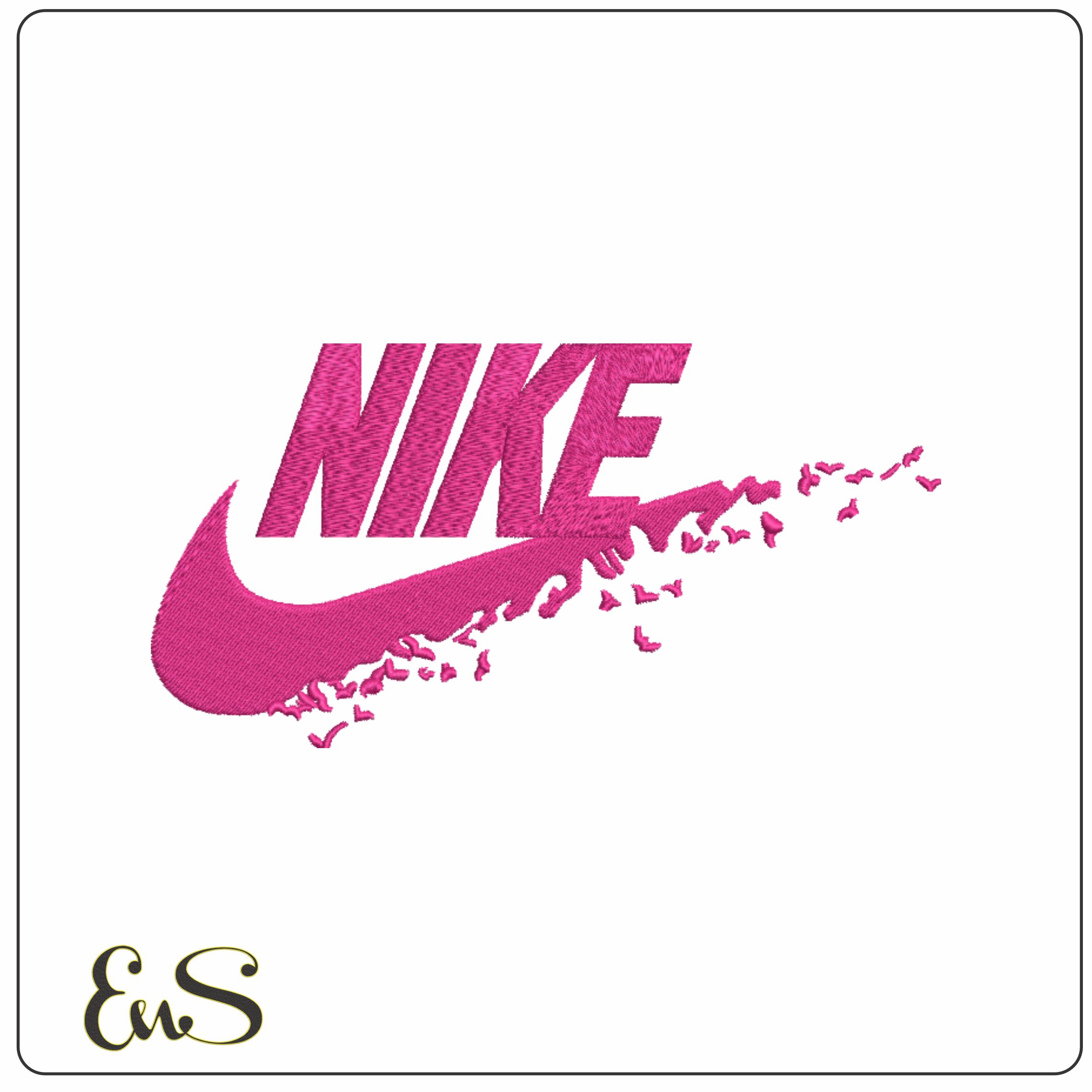 Nike Swoosh Dissolving - Cartoon embroidery design file - instant download