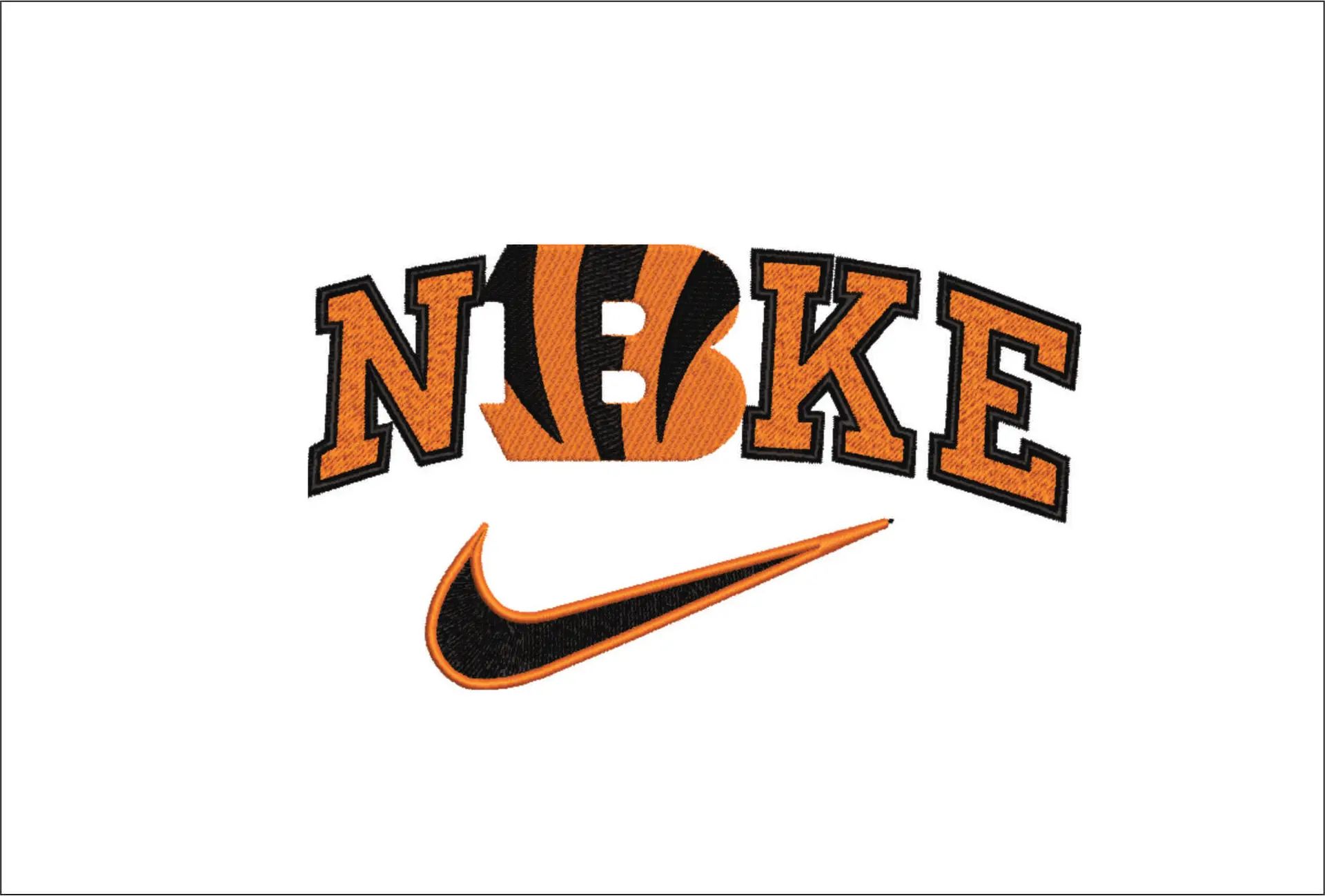 Nike Swoosh Cincinnati Bengals - NFL embroidery design file - instant download