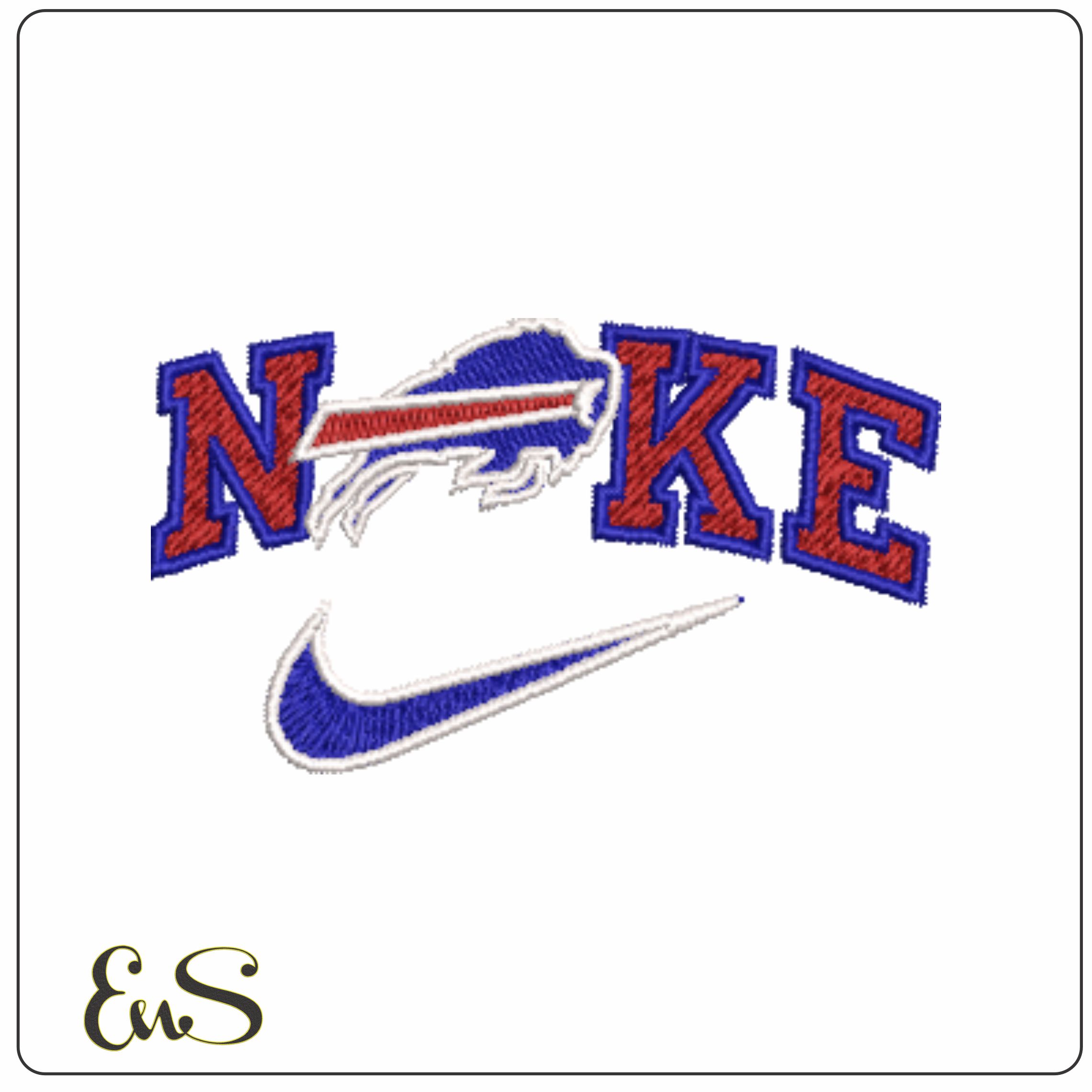 Nike Swoosh Buffalo Bills - NFL embroidery design file - instant download