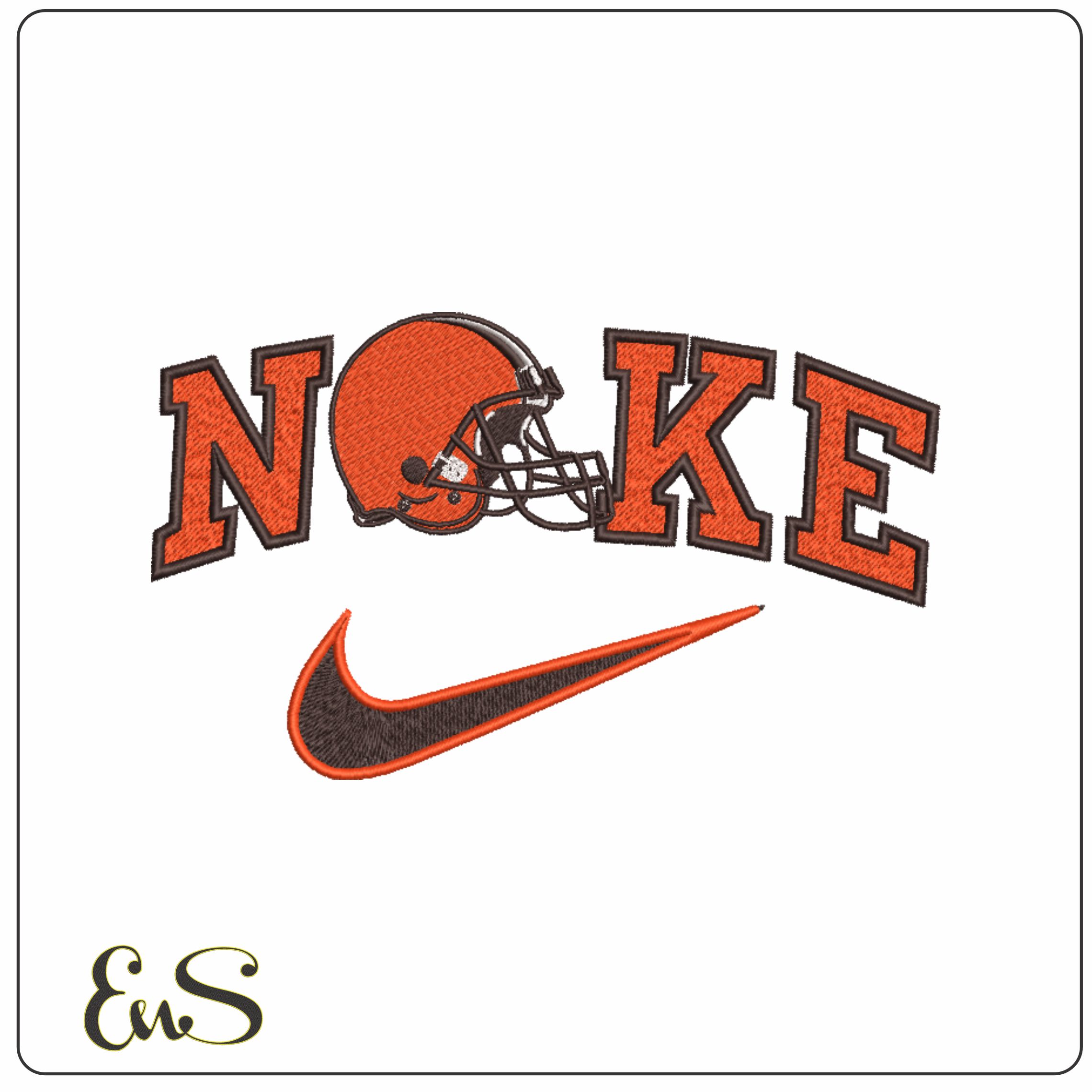 Nike Swoosh Cleveland Browns - NFL embroidery design file - instant download