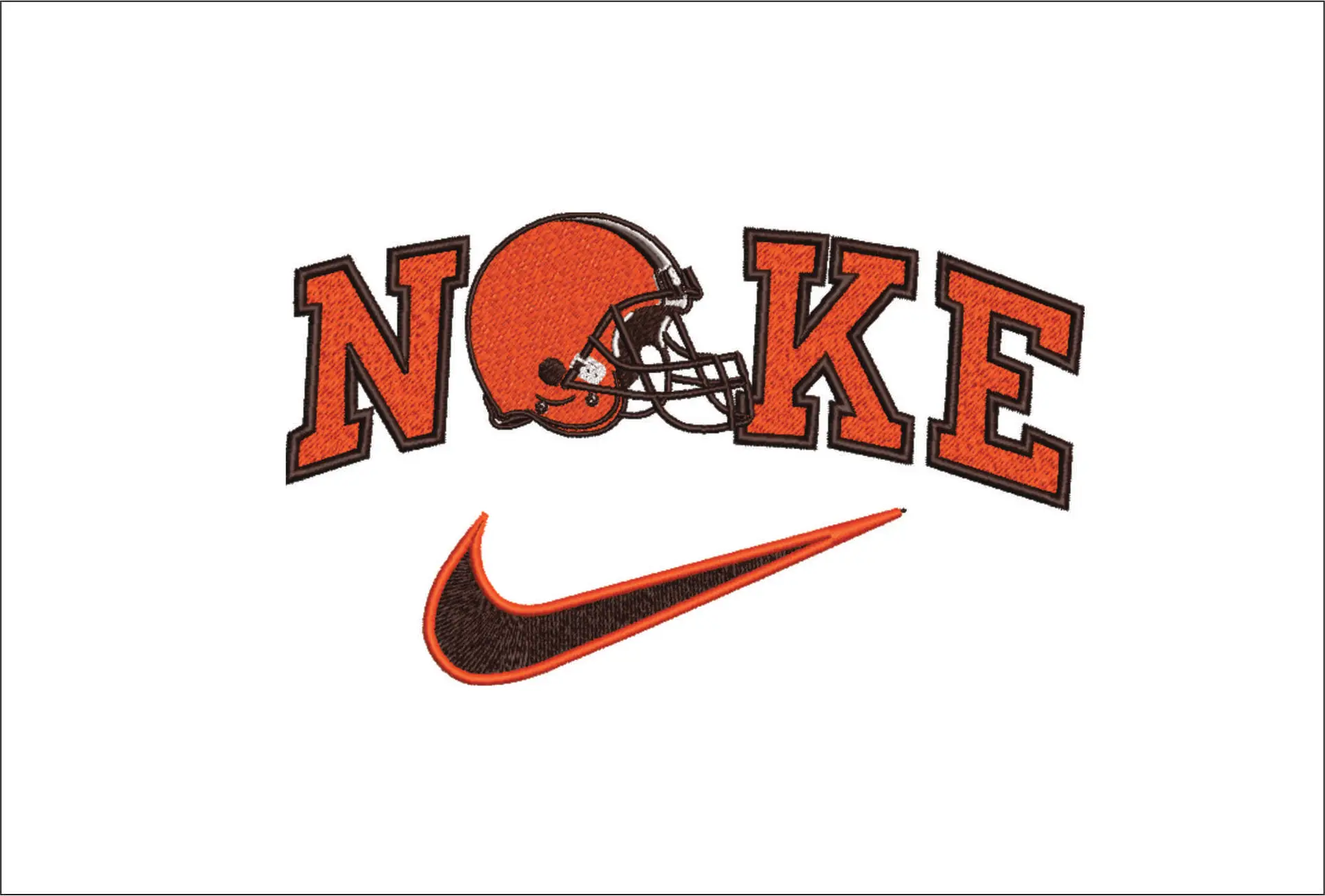 Nike Swoosh Cleveland Browns - NFL embroidery design file - instant download