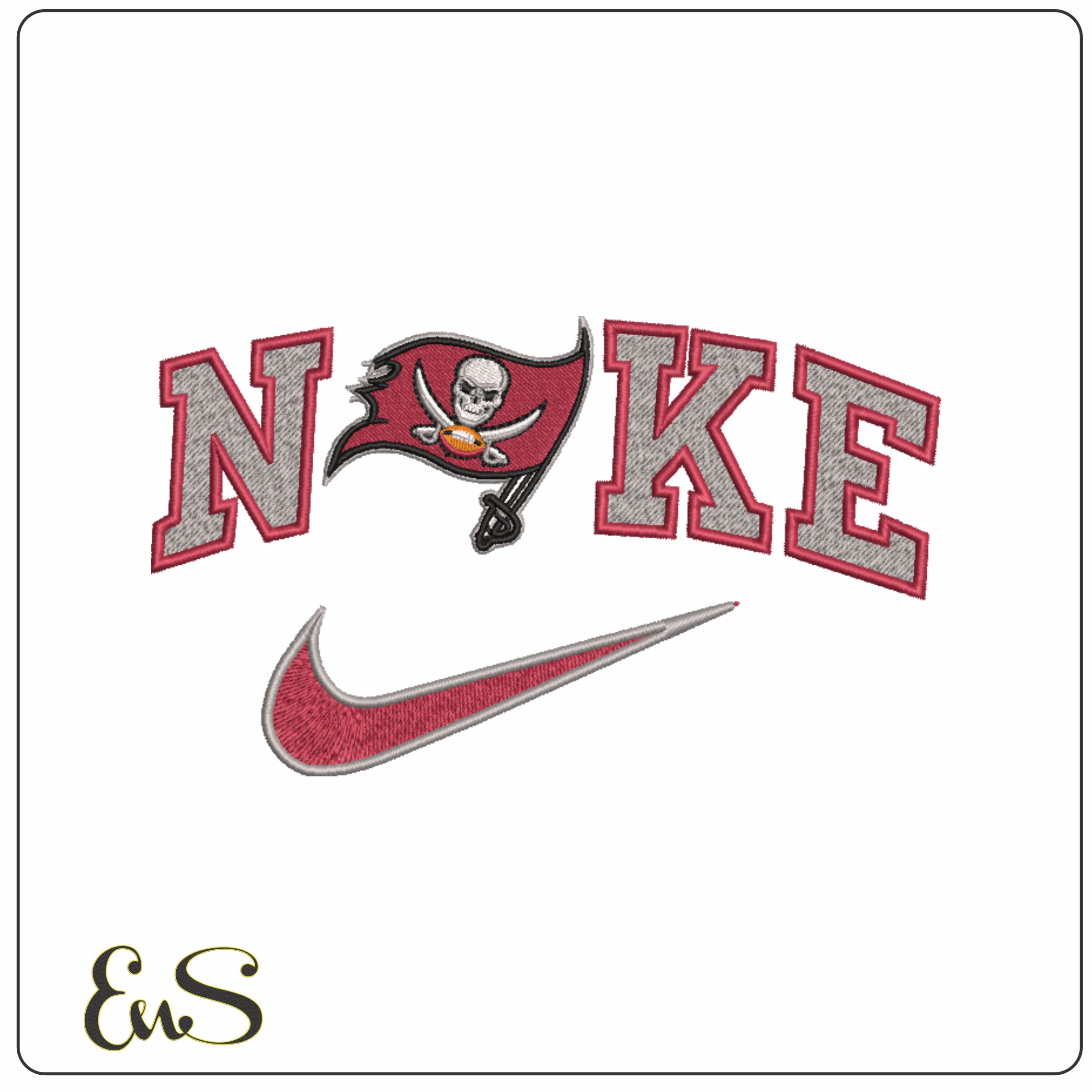 Nike Swoosh Tampa Bay Buccaneers - NFL embroidery design file - instant download