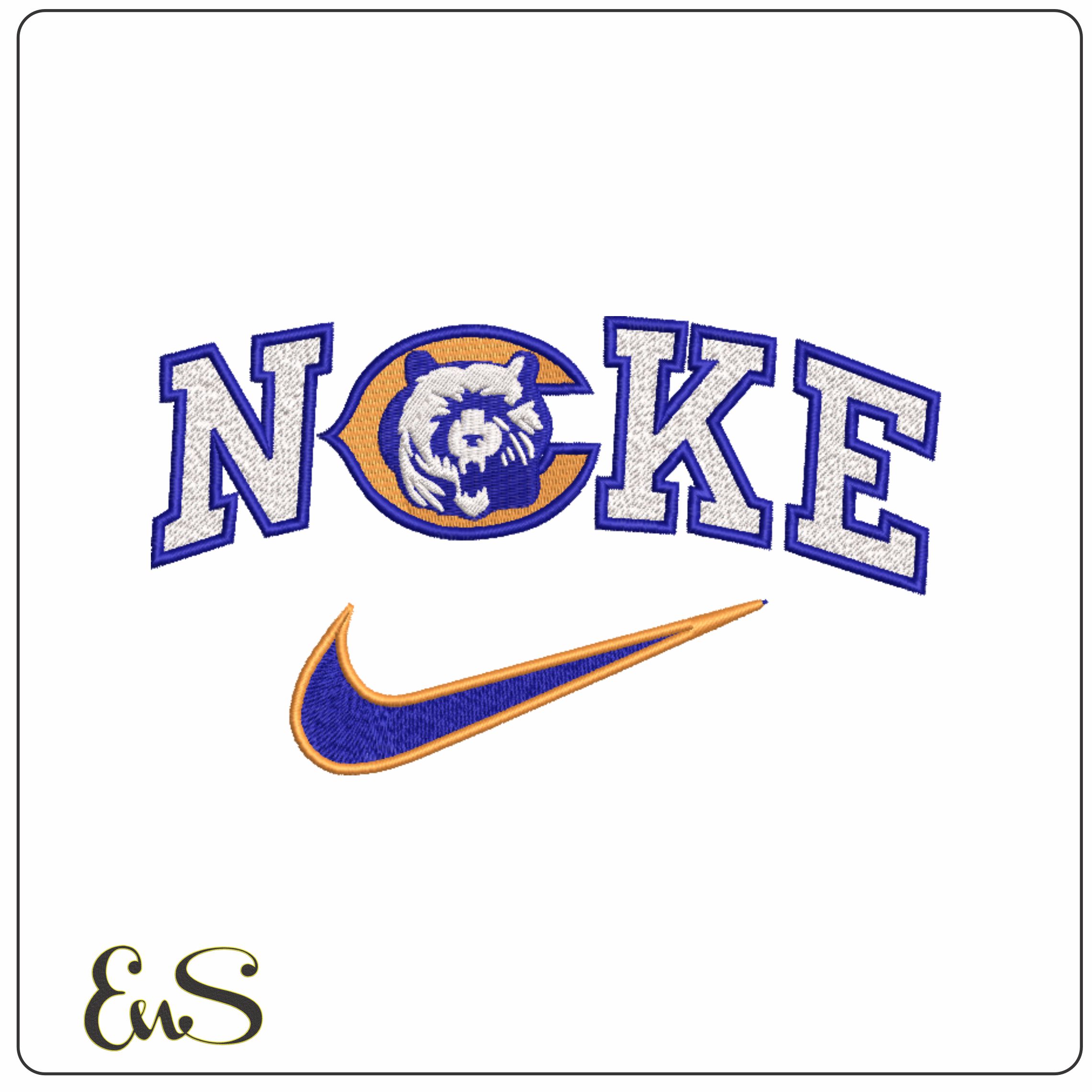 Nike Swoosh Chicago Bears - NFL embroidery design file - instant download