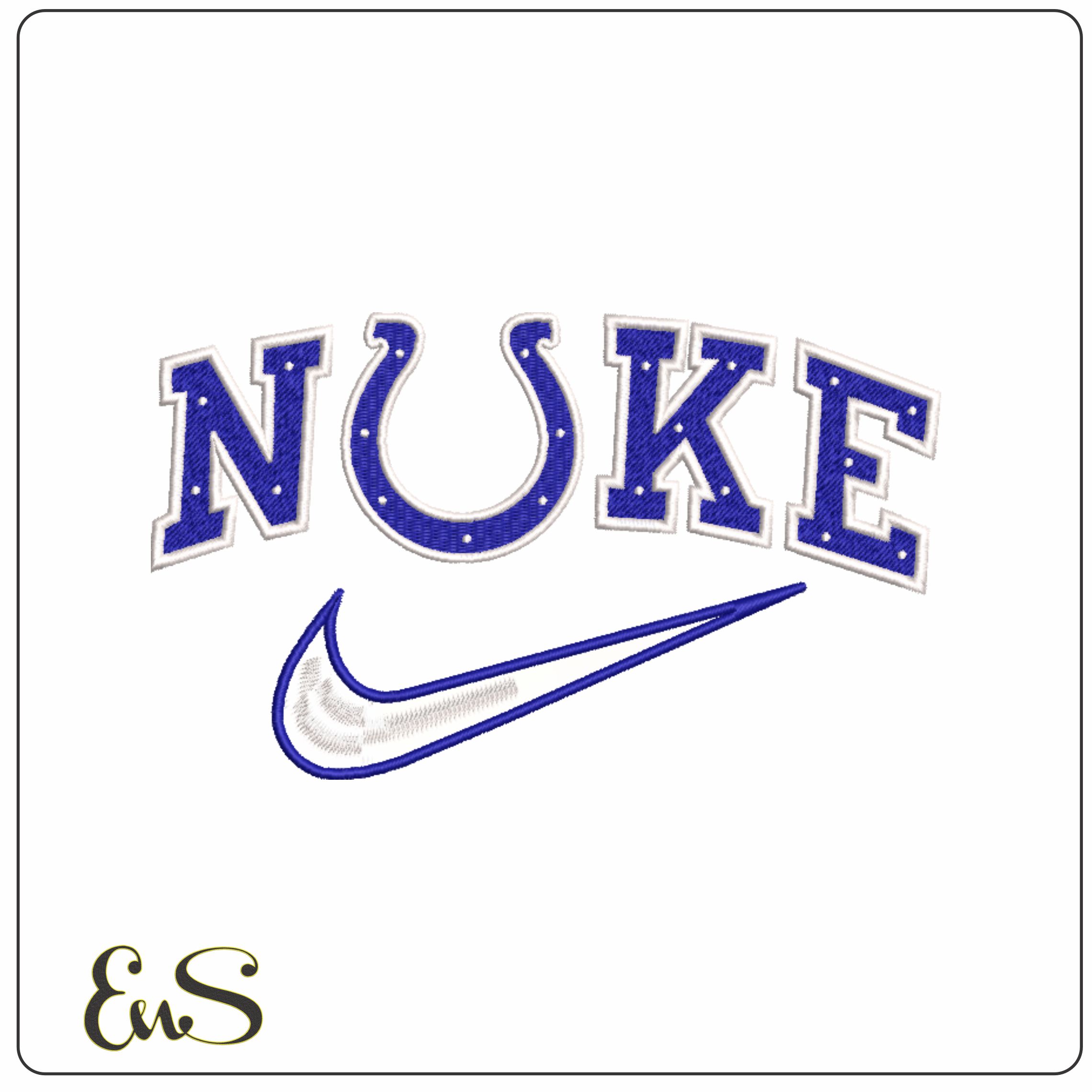 Nike Swoosh Indianapolis Colts - NFL embroidery design file - instant download