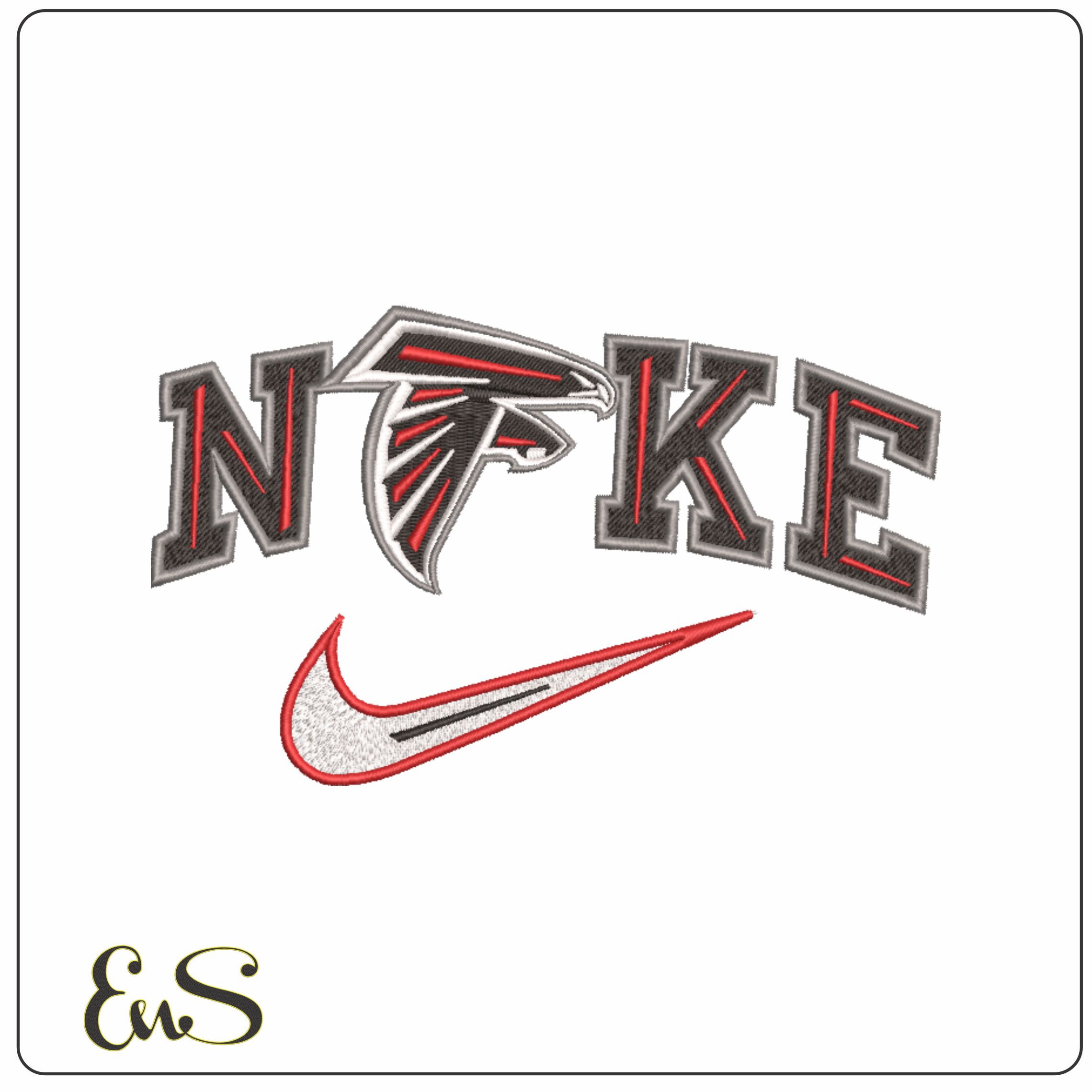 Nike Swoosh Atlanta Falcons - NFL embroidery design file - instant download