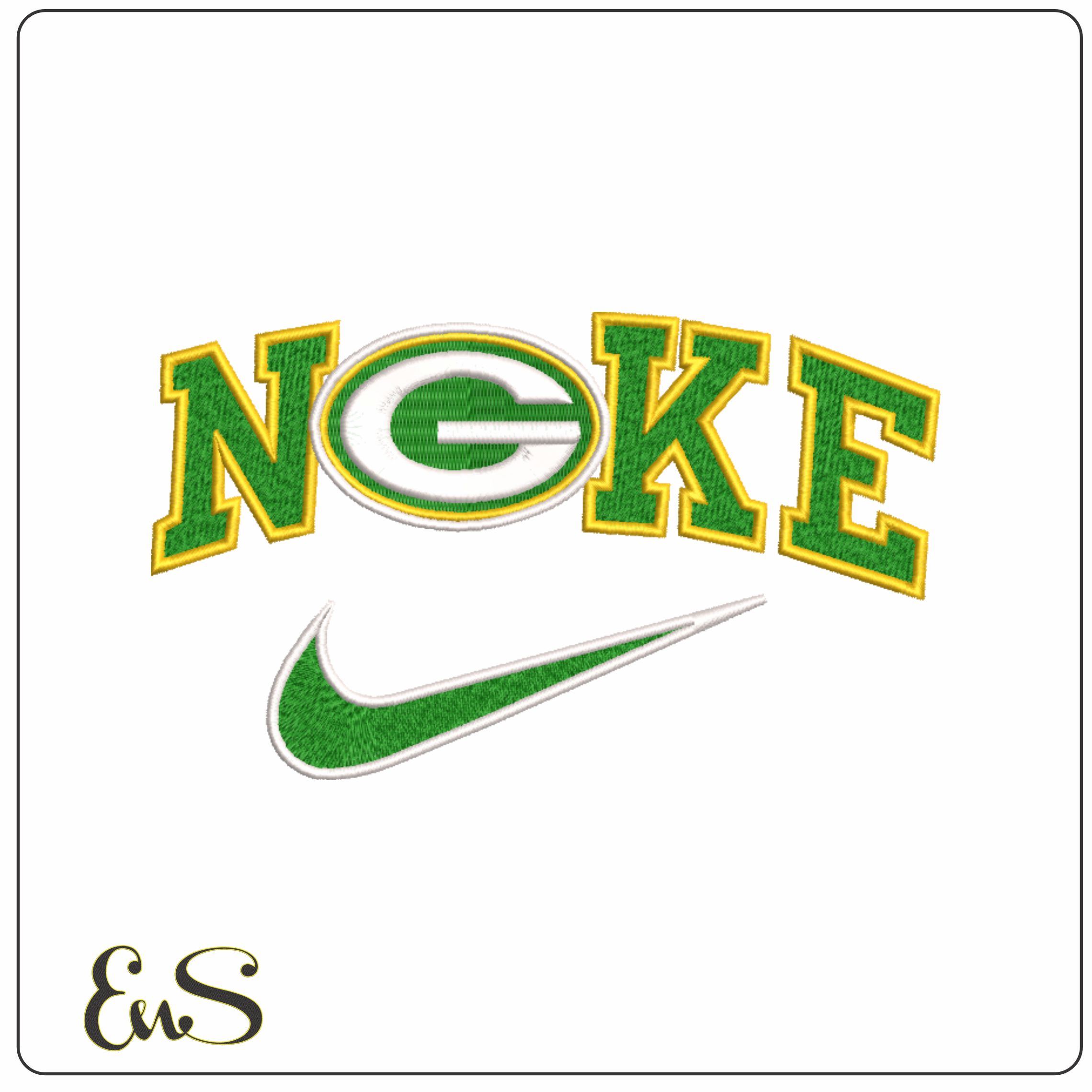 Nike Swoosh Greenbay Packers - NFL embroidery design file - instant download