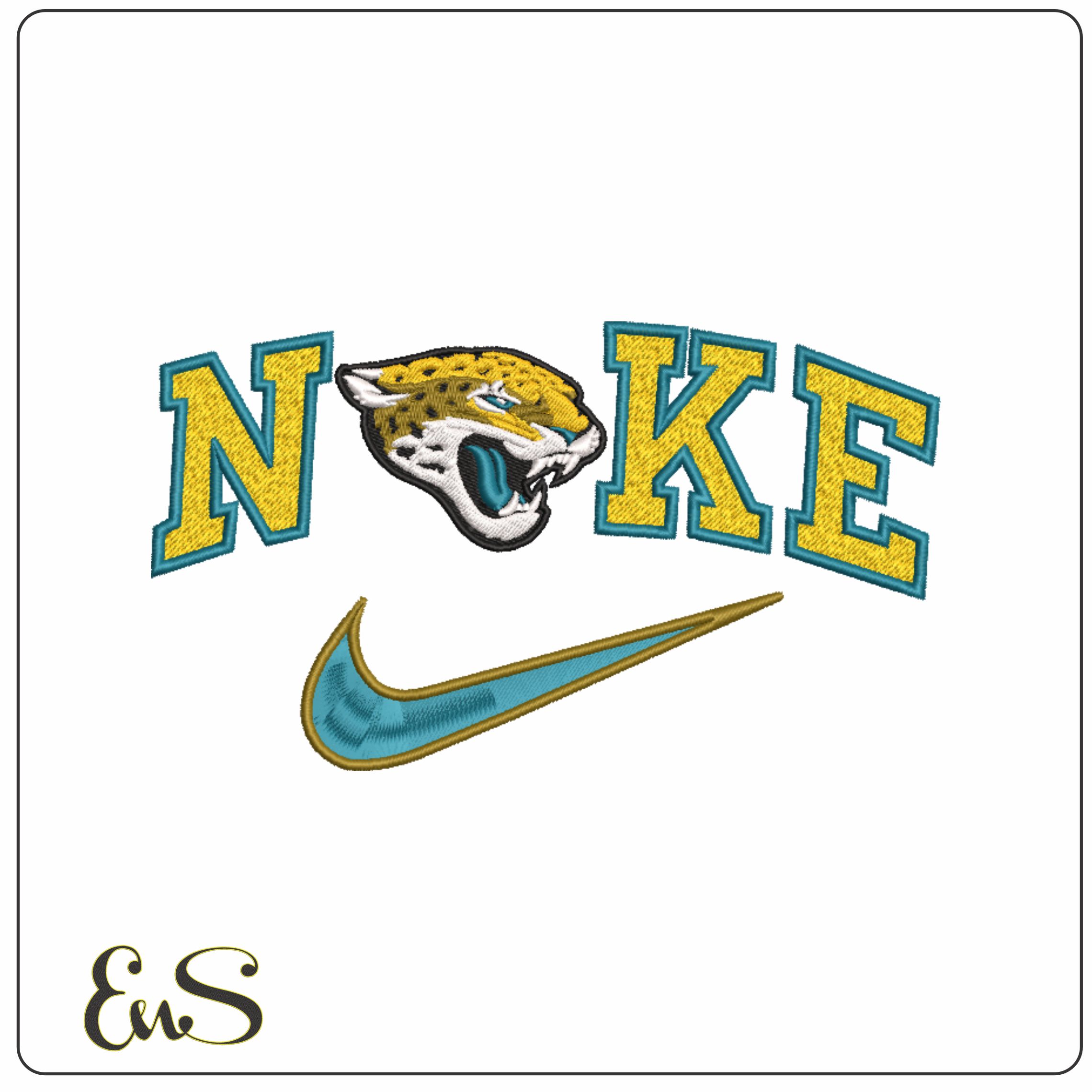 Nike Swoosh Jacksonville Jaguars - NFL embroidery design file - instant download