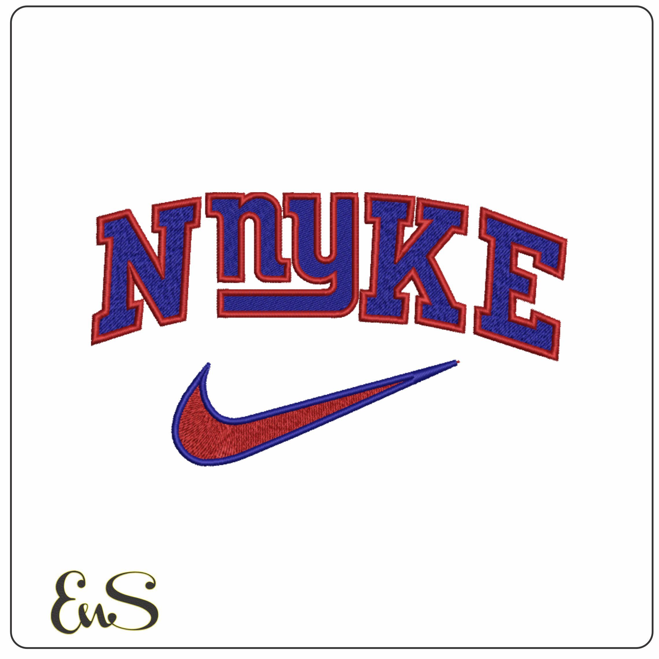 Nike Swoosh New York Giants - NFL embroidery design file - instant download
