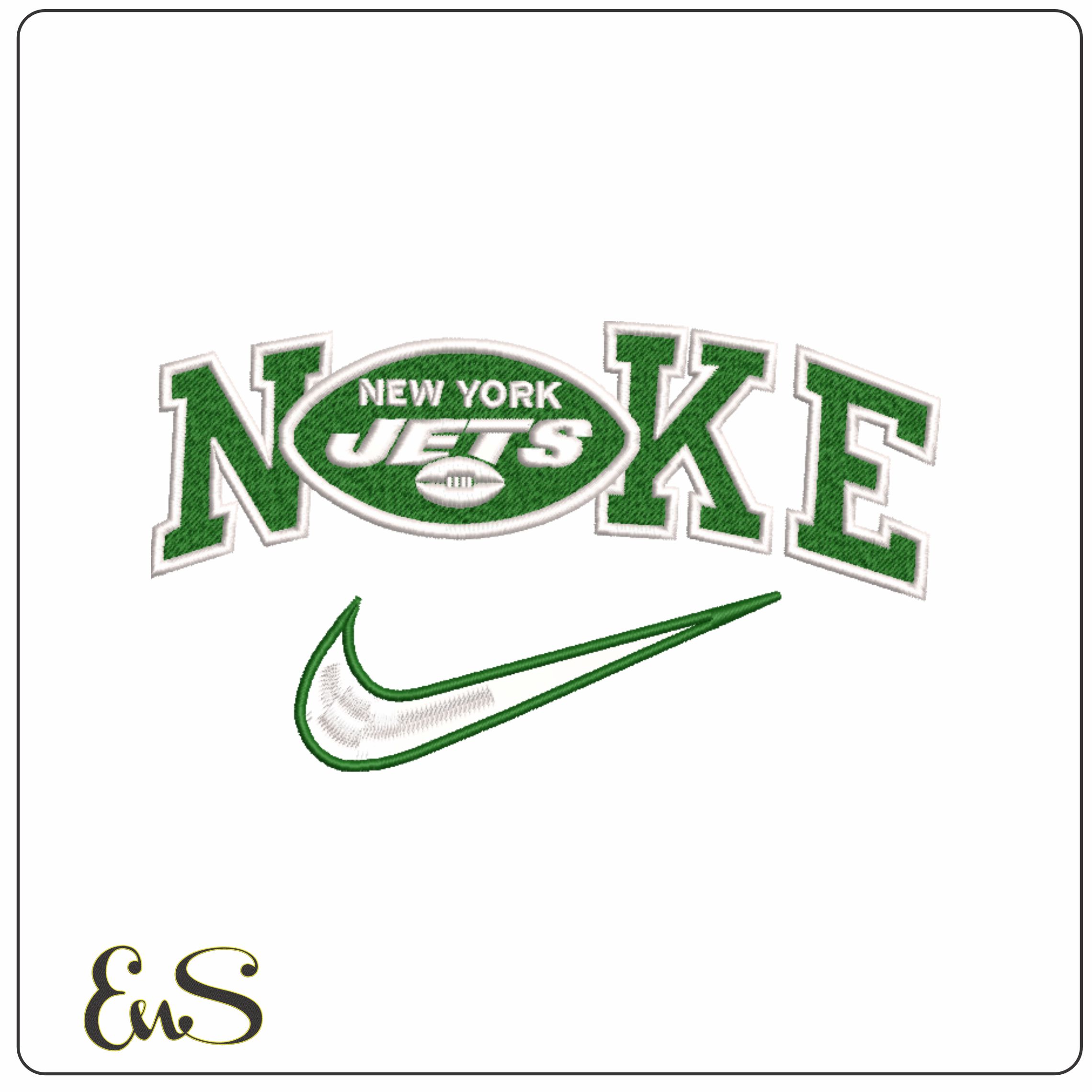 Nike Swoosh New York Jets - NFL embroidery design file - instant download
