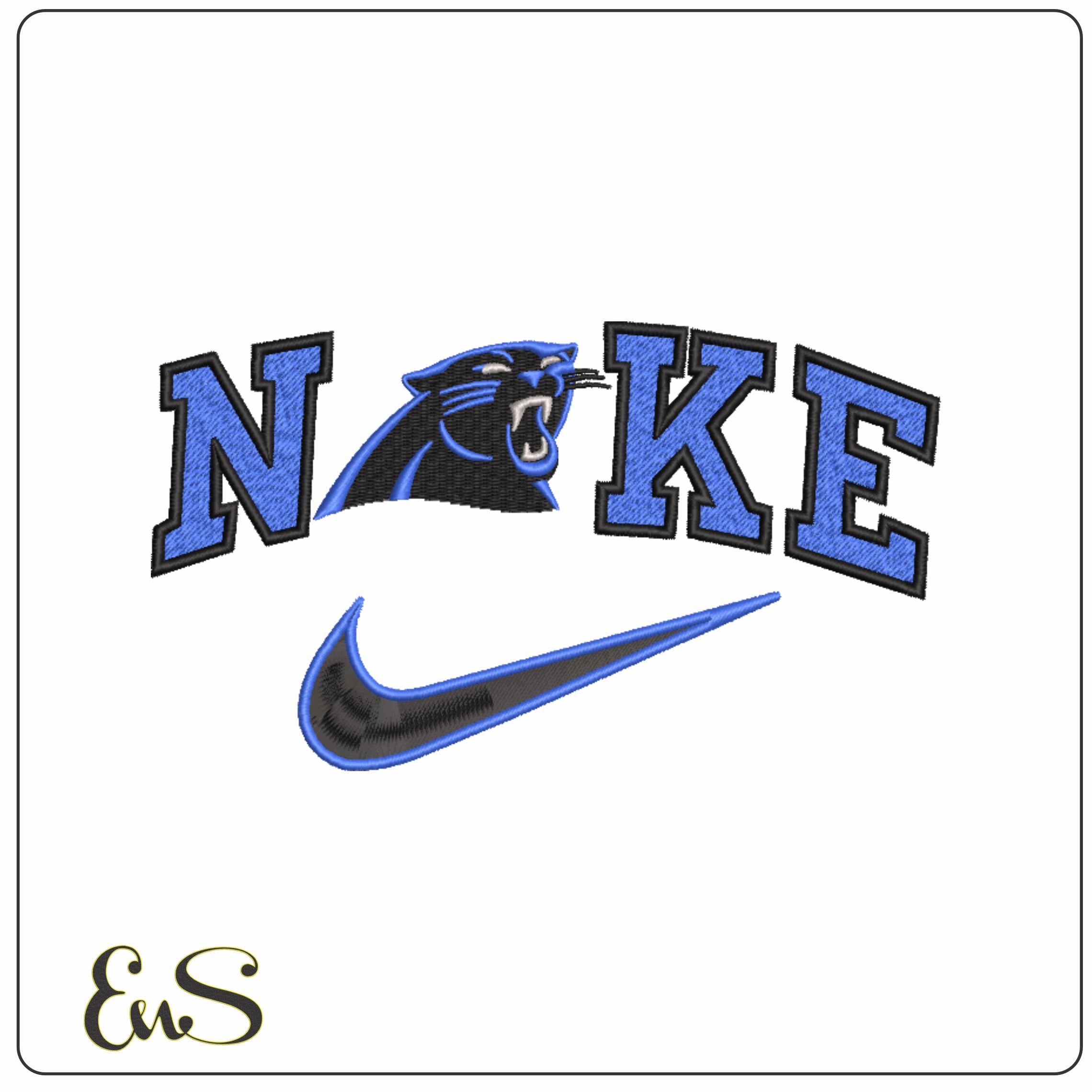 Nike Swoosh Carolina Panthers - NFL embroidery design file - instant download