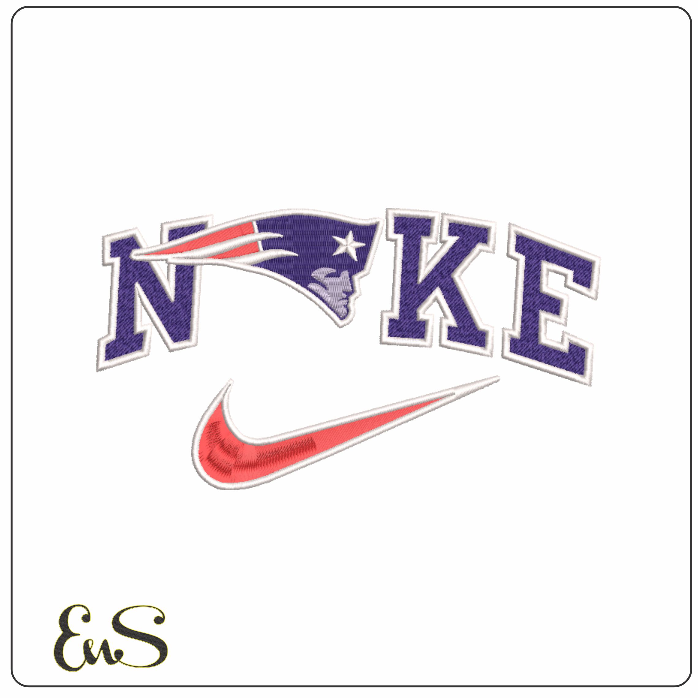 Nike Swoosh New England Patriots - NFL embroidery design file - instant download
