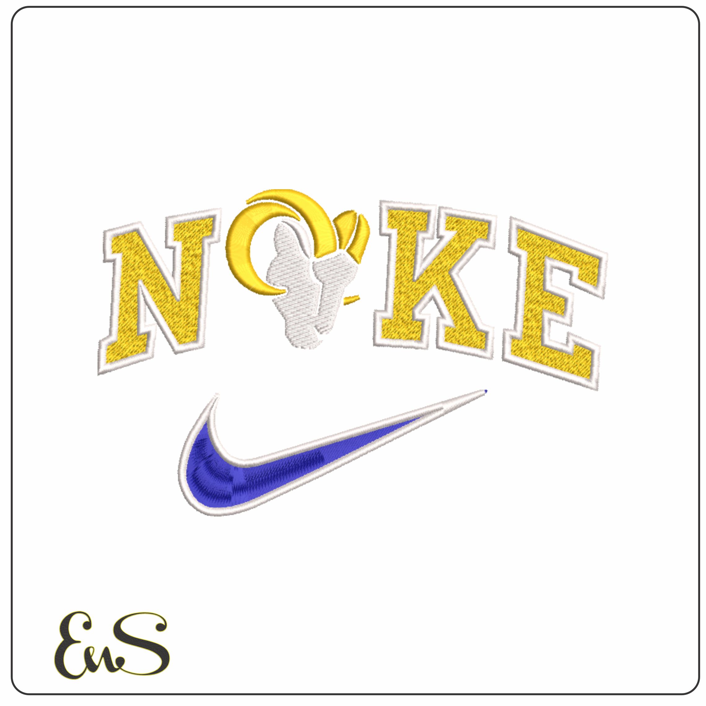 Nike Swoosh L.A Rams - NFL embroidery design file - instant download