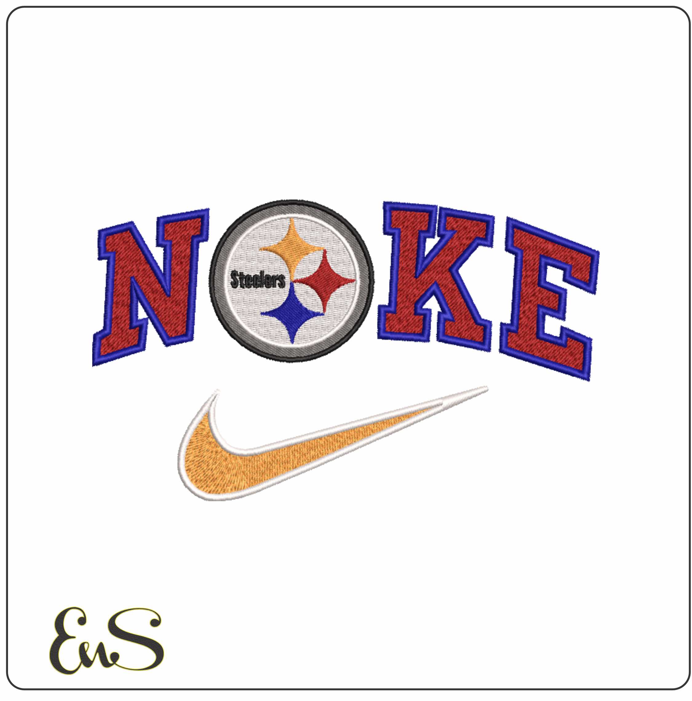 Nike Swoosh Pittsburgh Steelers  - NFL embroidery design file - instant download