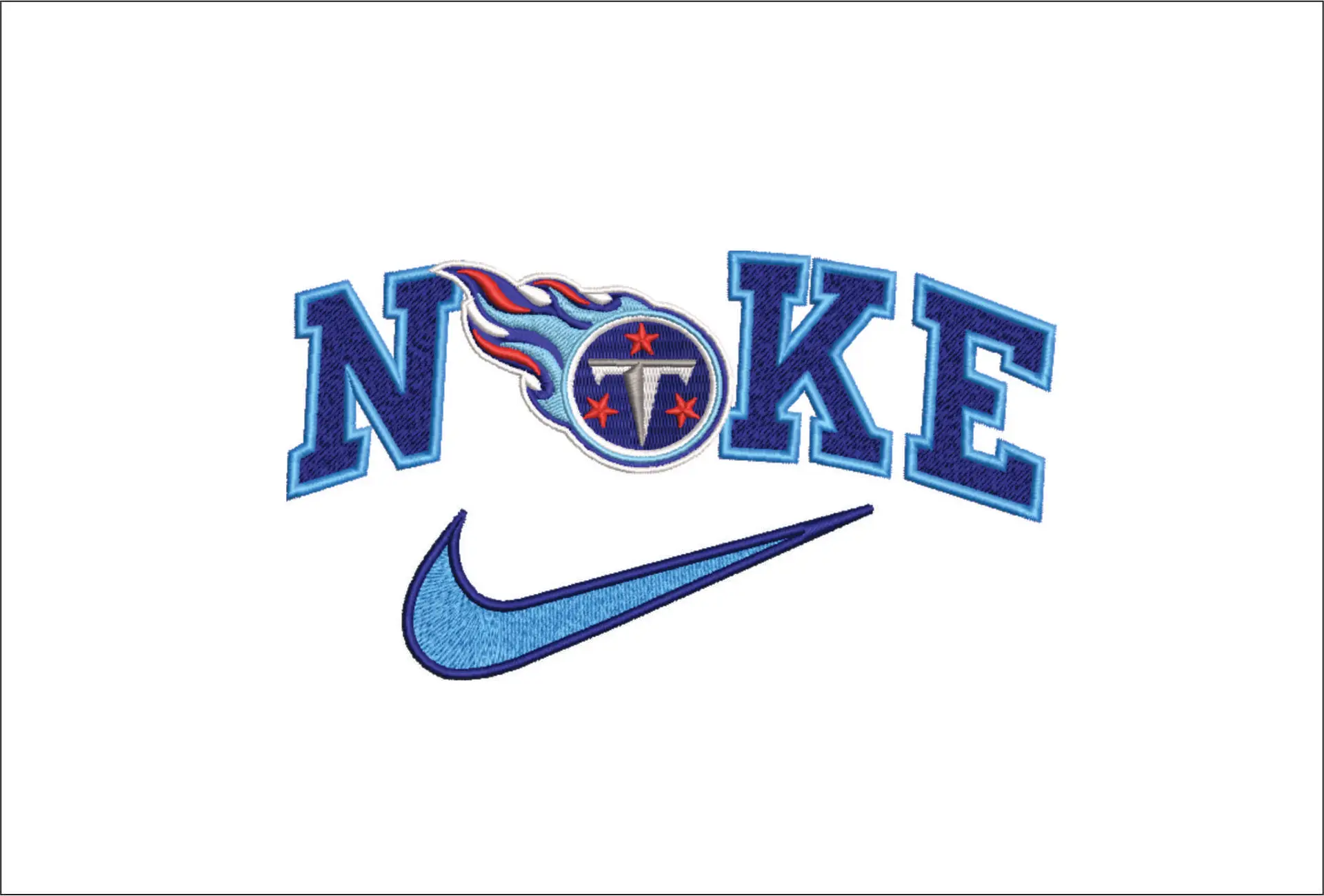 Nike Swoosh Tennessee Titans  - NFL embroidery design file - instant download