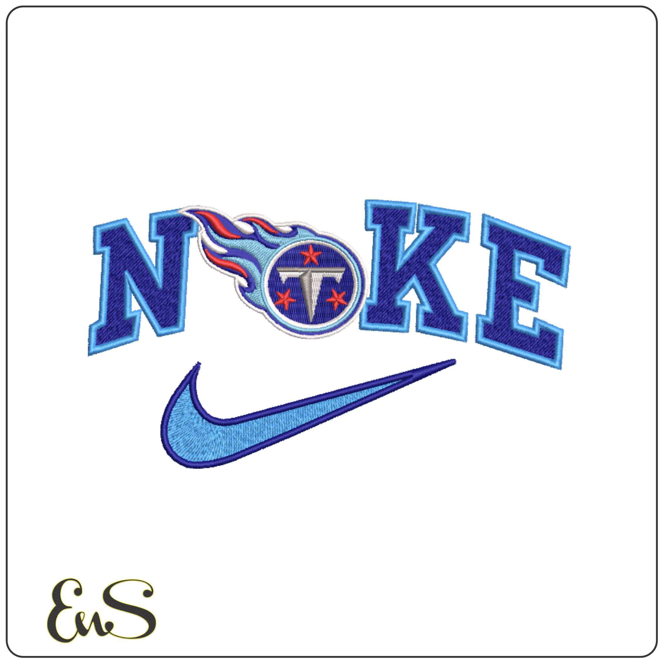 Nike Swoosh Tennessee Titans - NFL embroidery design file - instant download