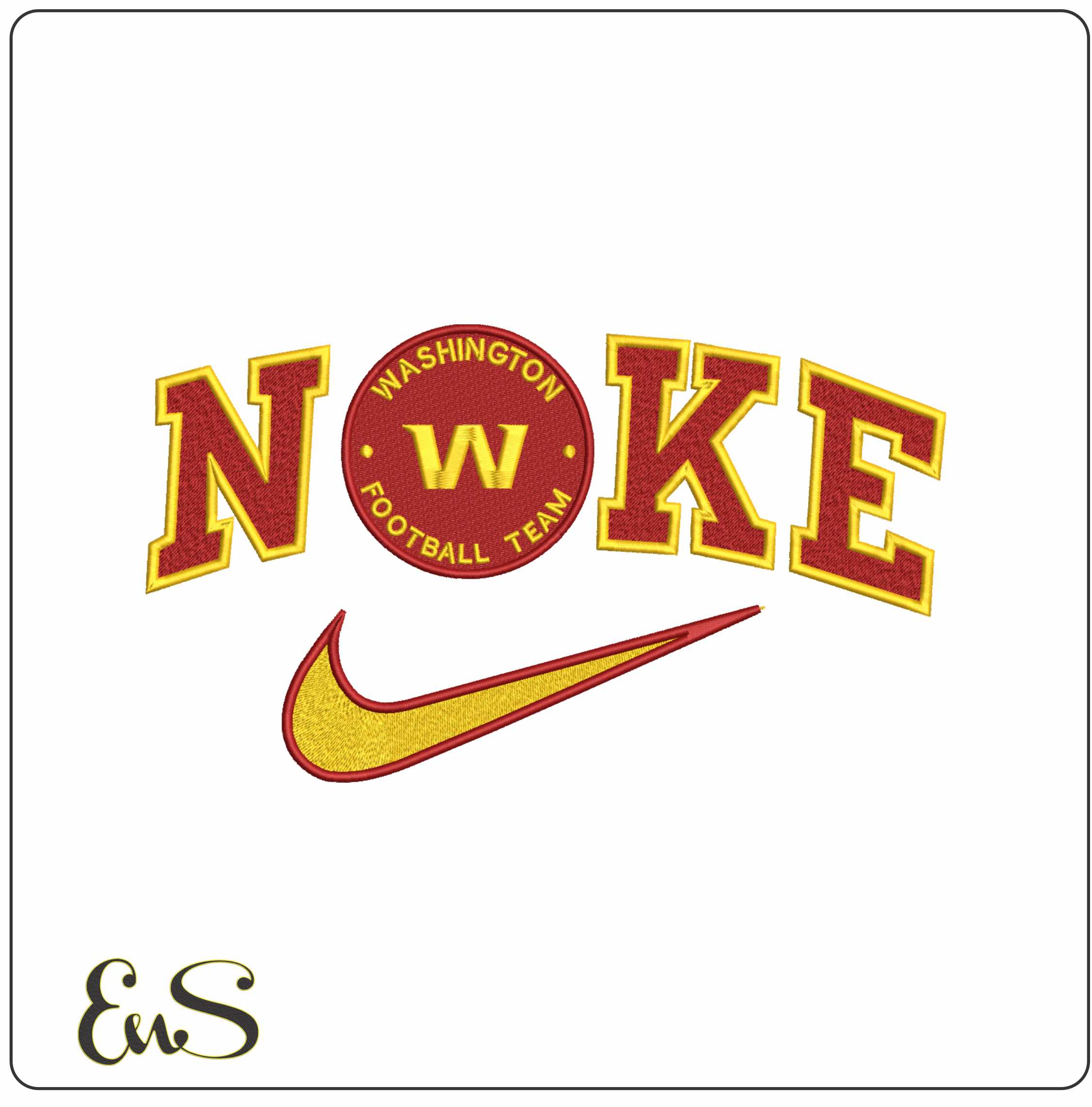 Nike Swoosh Washington - NFL embroidery design file - instant download
