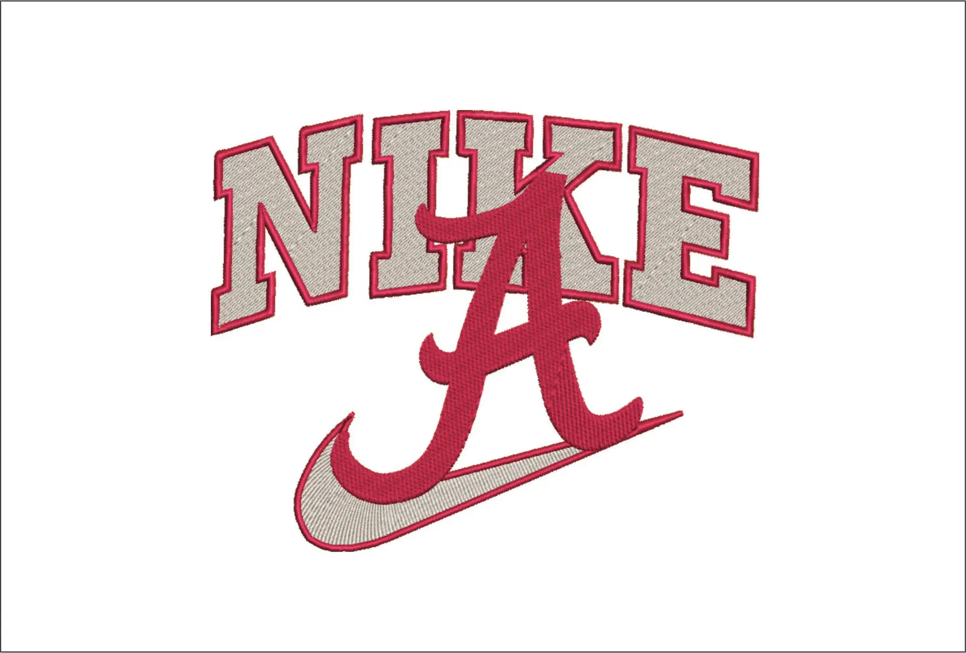 Nike Swoosh Alabama A's - NCAA embroidery design file - instant download
