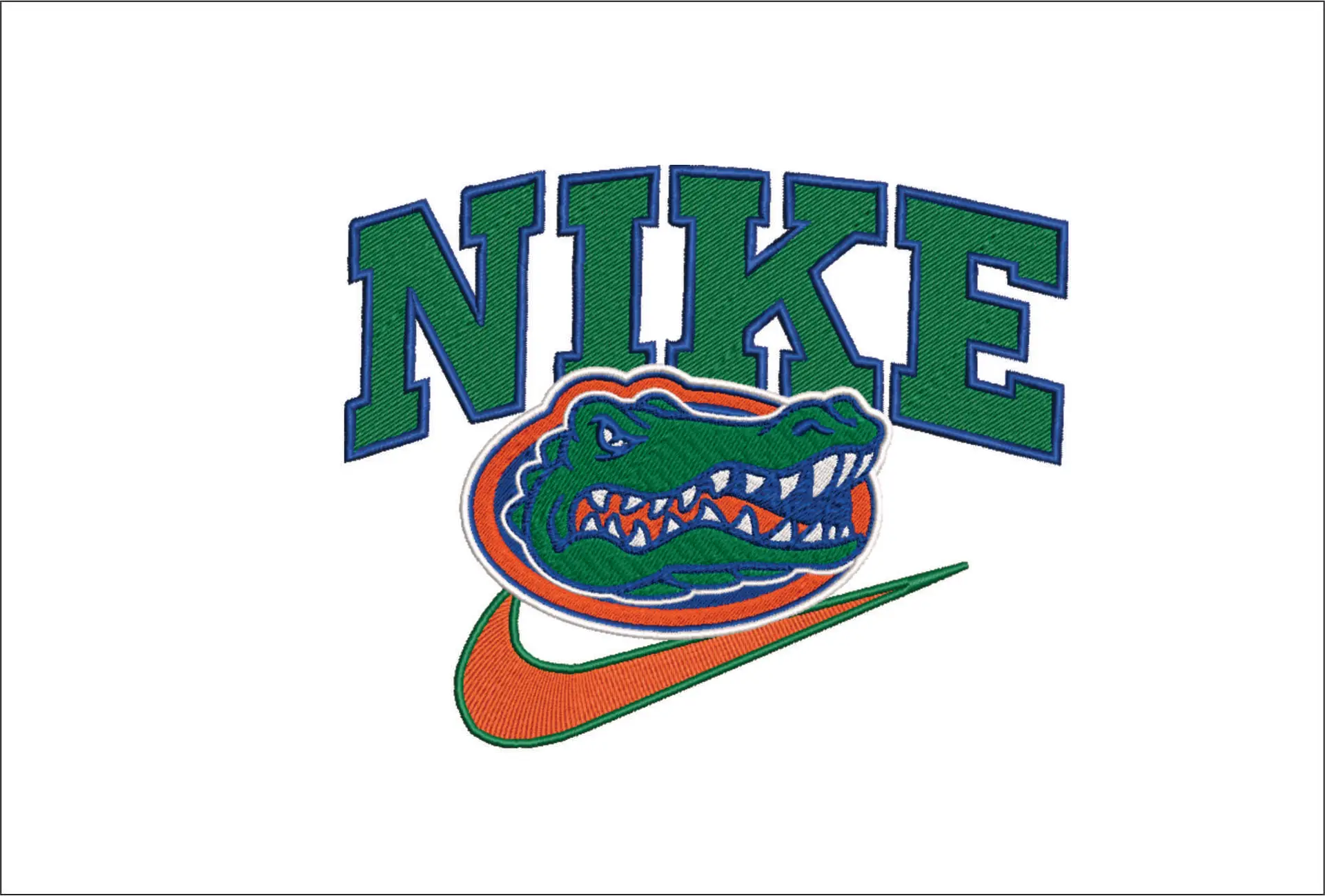 Nike Swoosh Florida Gators - NCAA embroidery design file - instant download
