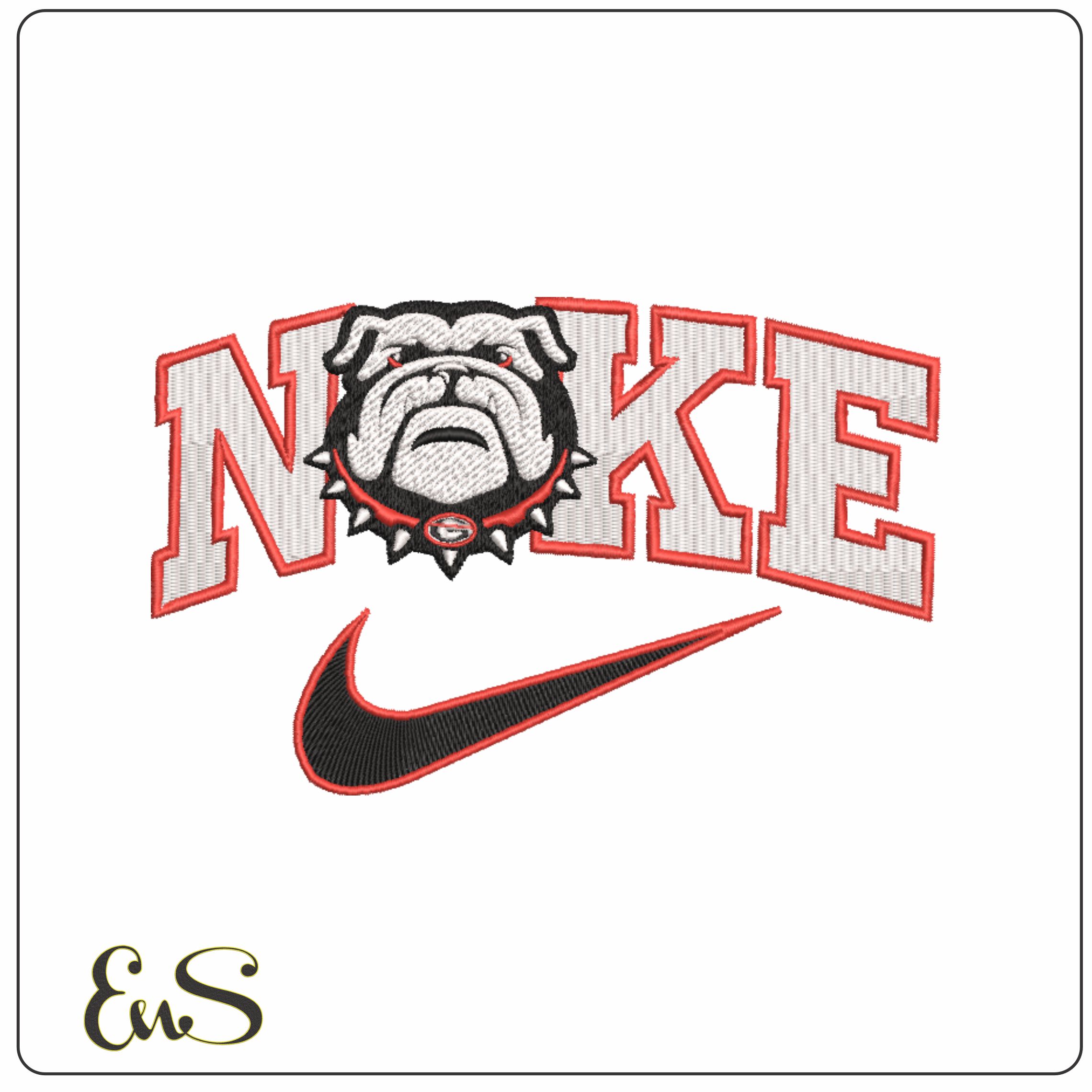 Nike Swoosh Georgia Athletics - Bulldogs - NCAA embroidery design file - instant download