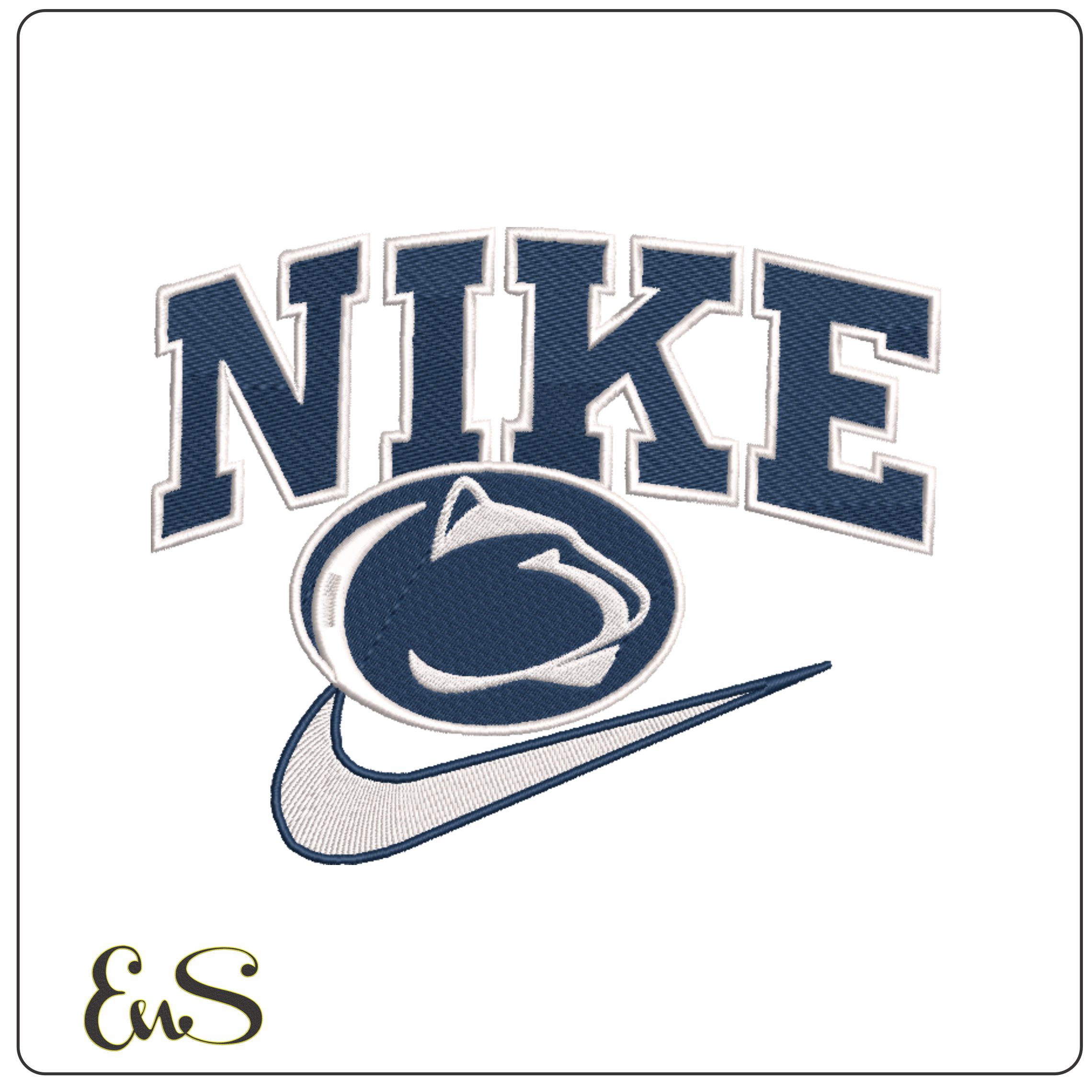 Nike Swoosh Penn State - NCAA embroidery design file - instant download