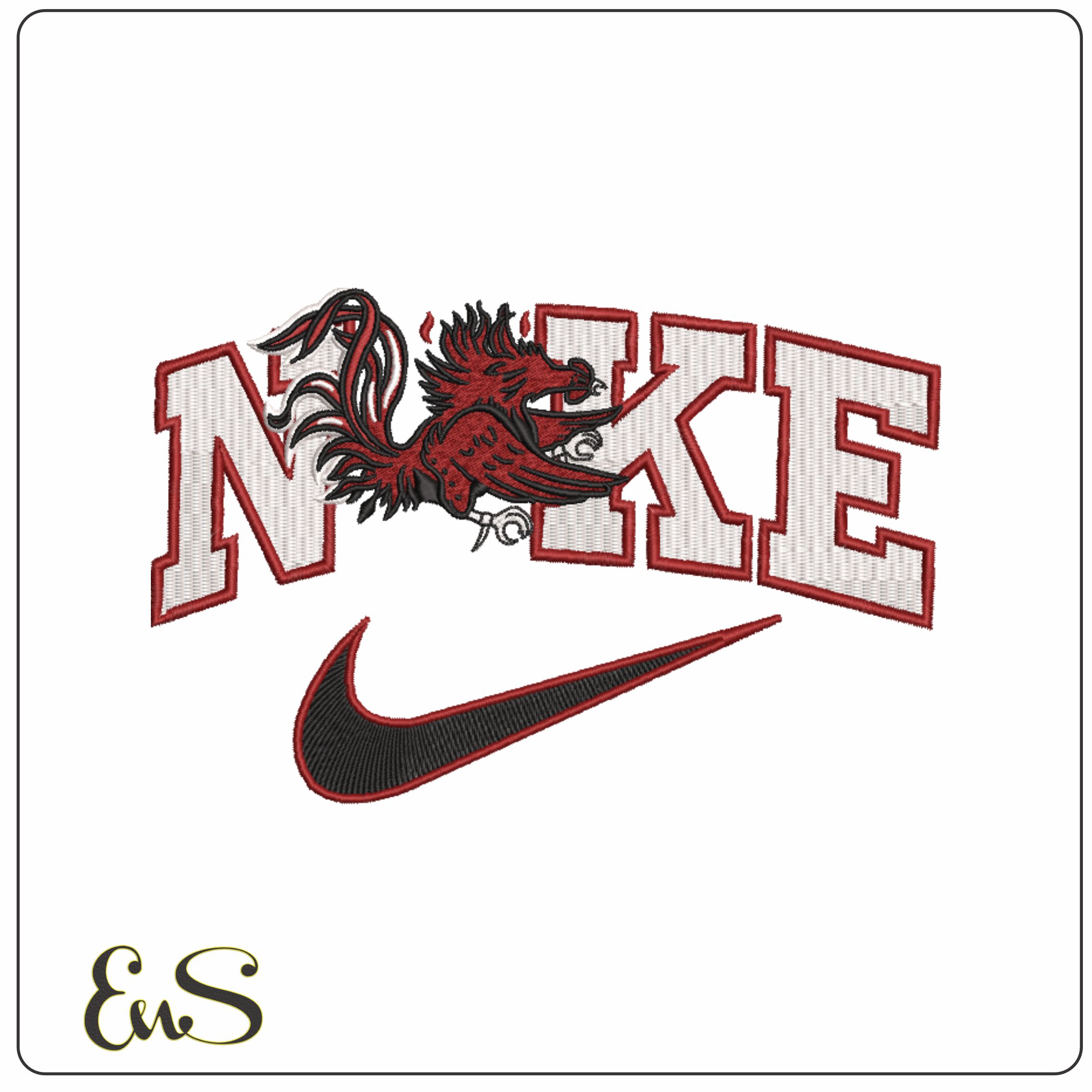Nike Swoosh South Carolina Gamecocks - NCAA embroidery design file - instant download