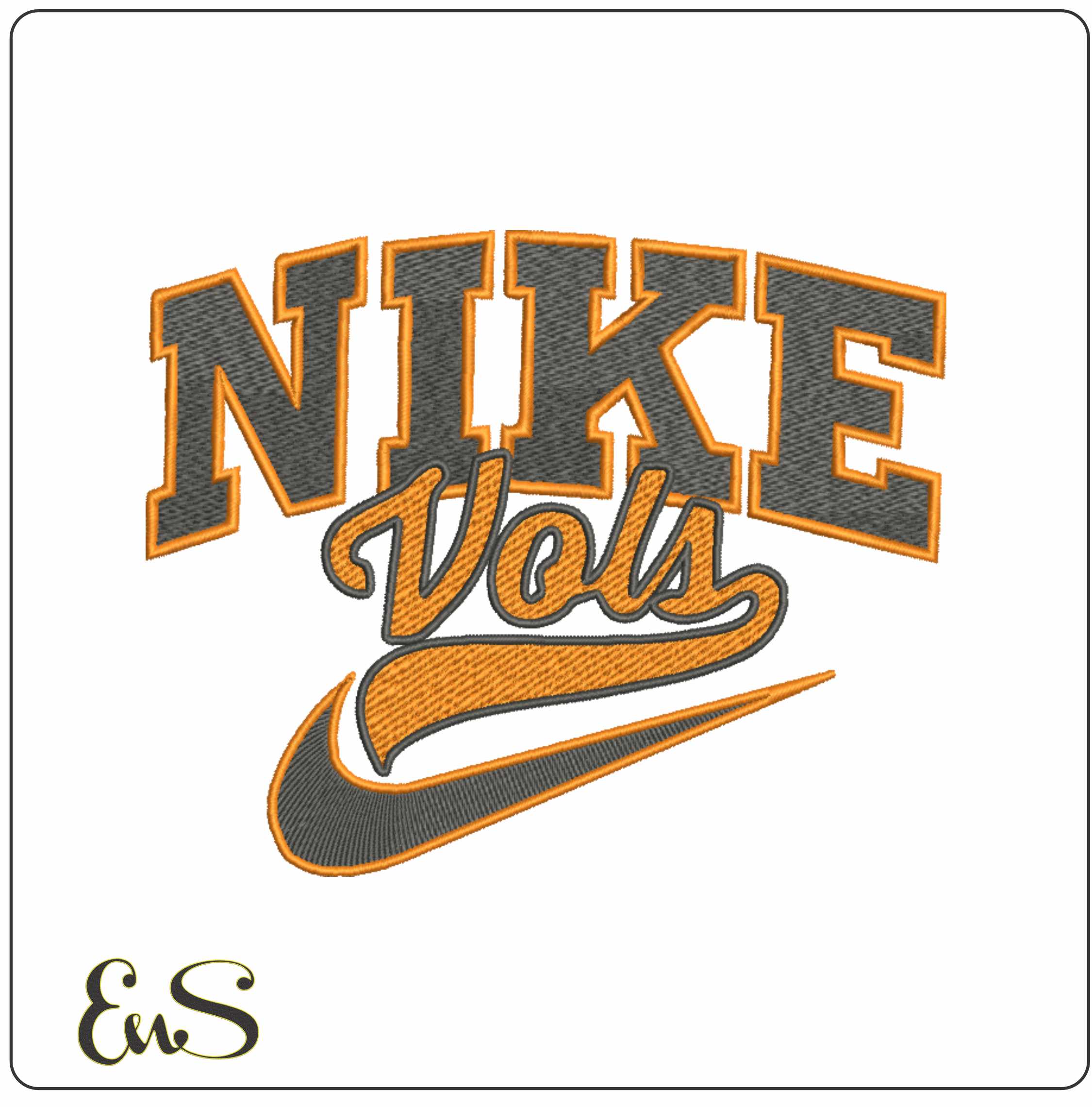 Nike Swoosh Tennessee Volunteers - Vols - NCAA embroidery design file - instant download