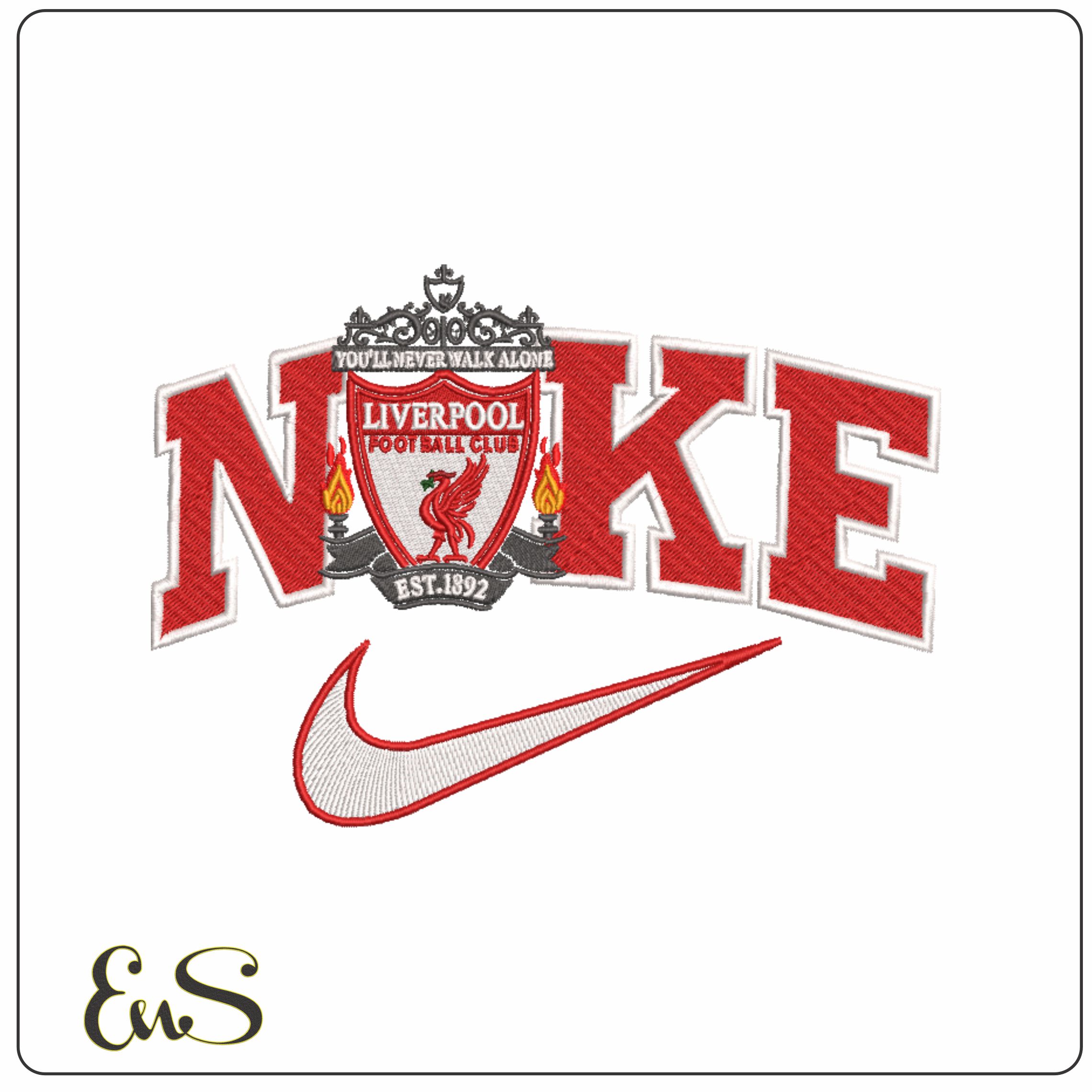 Nike Swoosh Liverpool Football Club - Anfield - Premier League embroidery design file - instant download