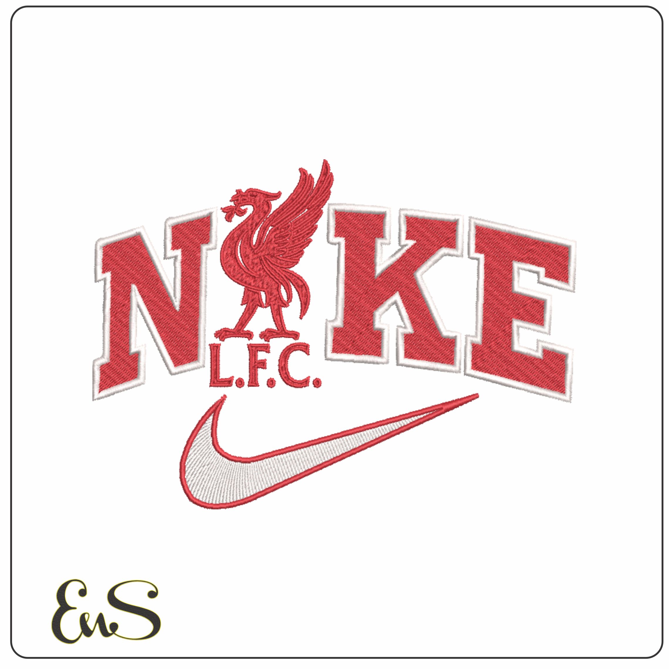 Nike Swoosh Liverpool Football Club - Liver Bird - Premier League embroidery design file - instant download