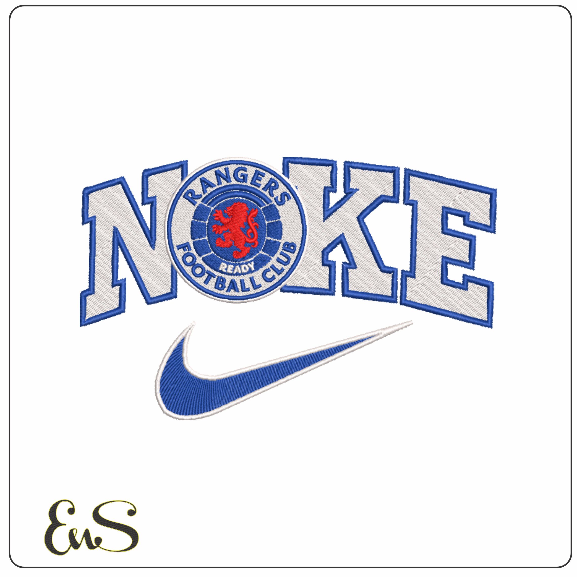 Nike Swoosh Rangers Football Club - Scottish League embroidery design file - instant download